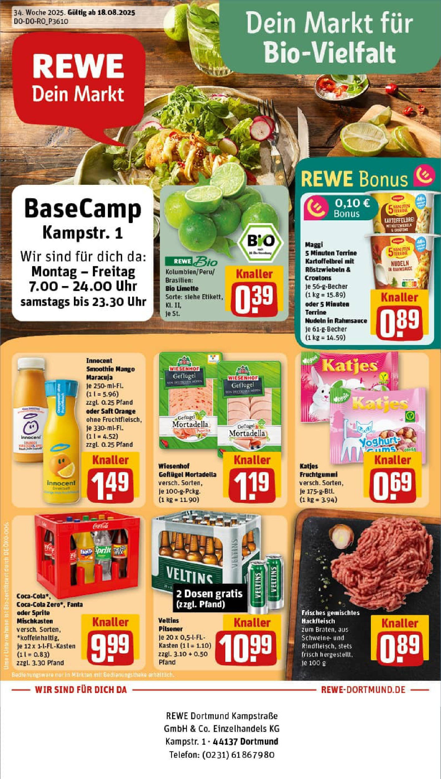 REWE Prospekt ab 17.08.2025 zum Blättern » Angebote | Seite: 1 | Produkte: Maggi, Telefon, Uhr, Maggi 5 minuten terrine