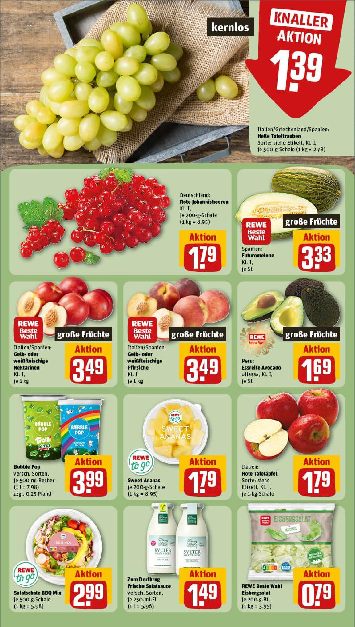 REWE Prospekt ab 17.08.2025 zum Blättern » Angebote | Seite: 6 | Produkte: Dressing, Äpfel, Eisbergsalat, Apple