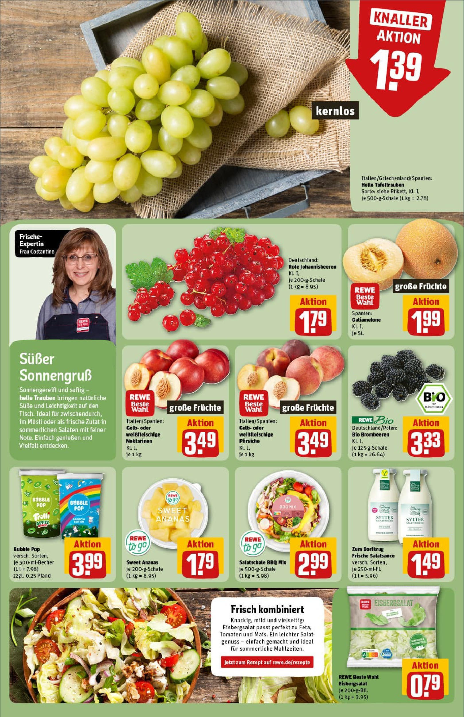 REWE Prospekt ab 17.08.2025 zum Blättern » Angebote | Seite: 6 | Produkte: Musli, Nektarinen, Trauben, Tomaten