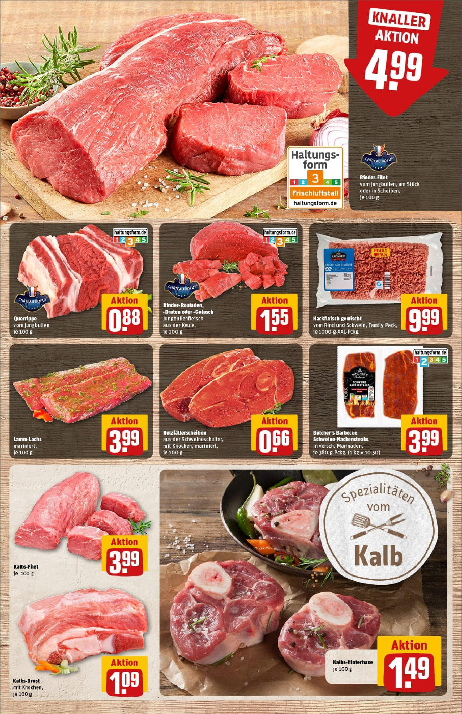 REWE Prospekt ab 17.08.2025 zum Blättern » Angebote | Seite: 9 | Produkte: Rinderfilet, Gulasch, Hackfleisch