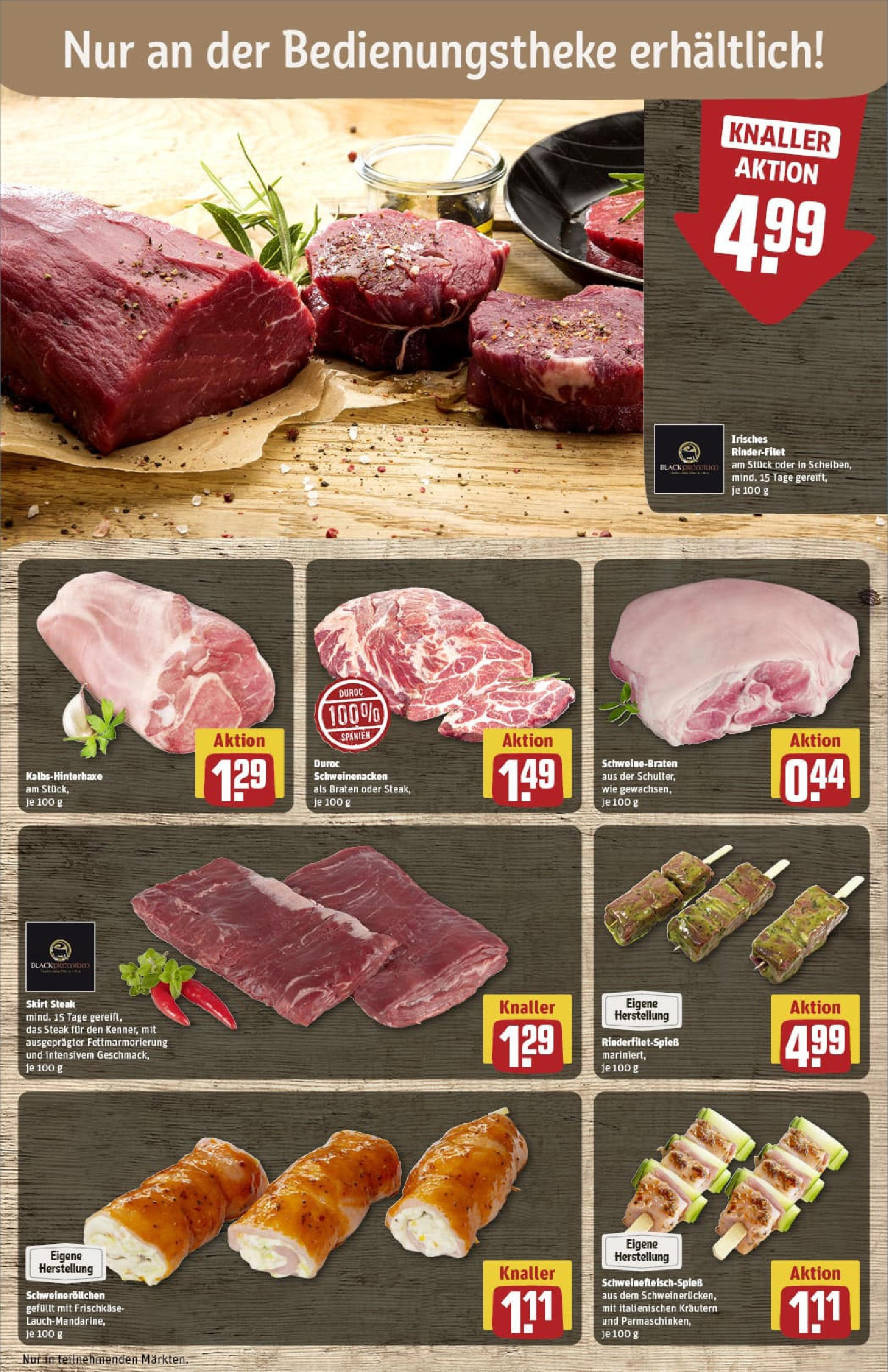 REWE Prospekt ab 17.08.2025 zum Blättern » Angebote | Seite: 10 | Produkte: Rinderfilet, Schweinenacken, Steak, Frischkase