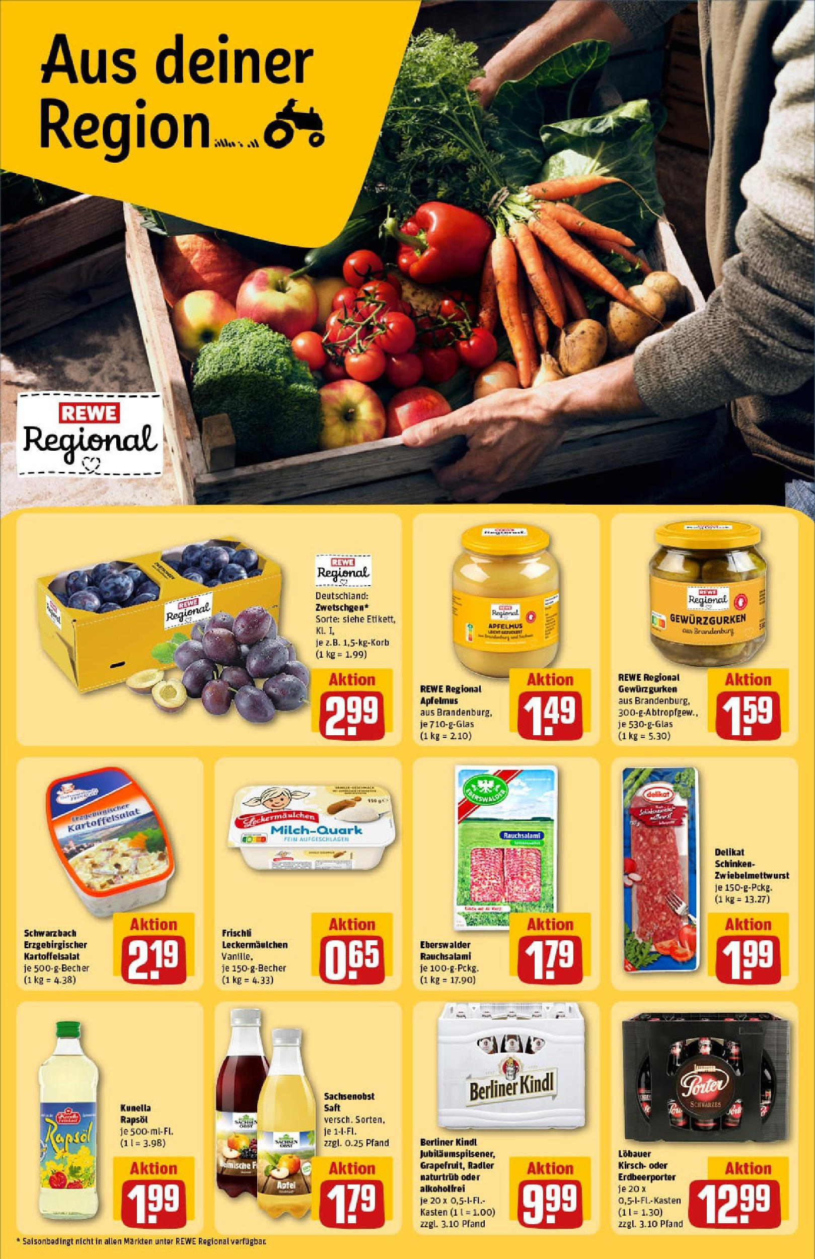 REWE Prospekt ab 17.08.2025 zum Blättern » Angebote | Seite: 22 | Produkte: Berliner, Rapsöl, Äpfel, Apple