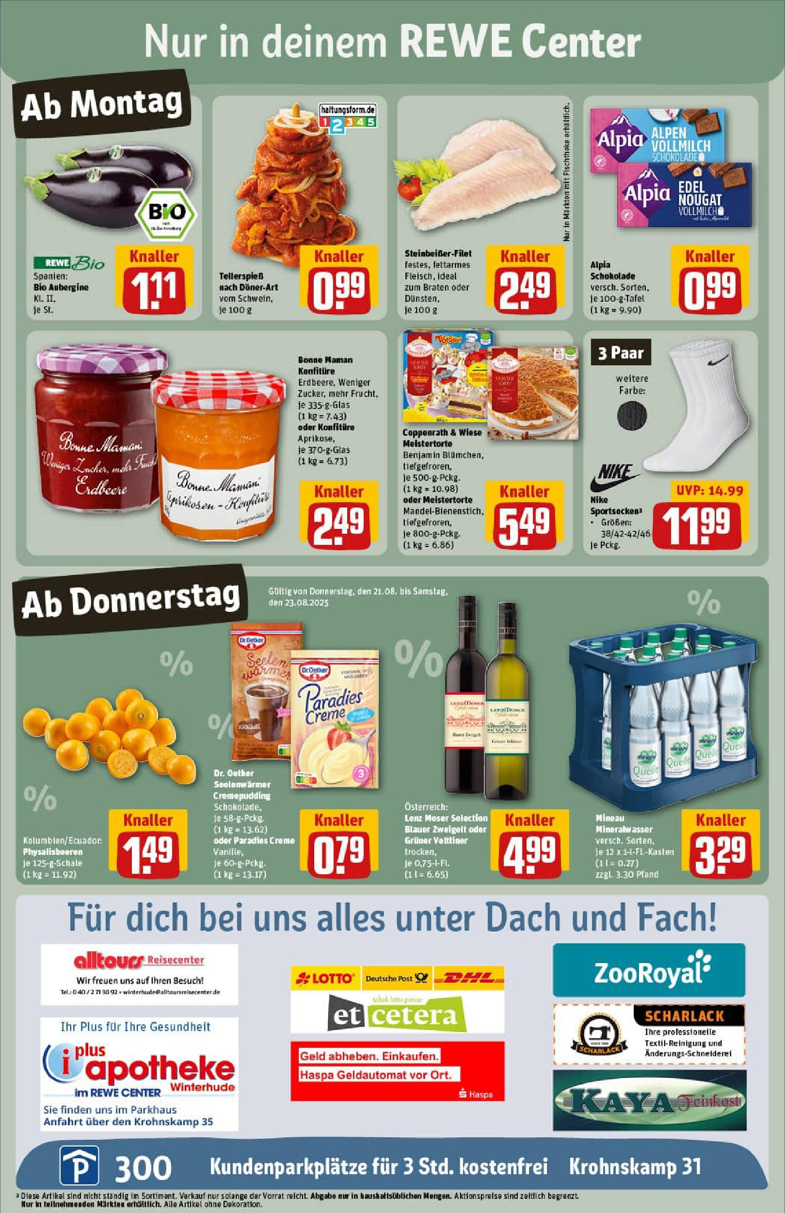 REWE Prospekt ab 17.08.2025 zum Blättern » Angebote | Seite: 3 | Produkte: Presse, Pudding, Mineralwasser, Aubergine