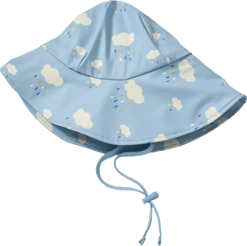 PUSBLU Regenhut mit Futter & Wolken-Muster, blau, Gr. 48/49