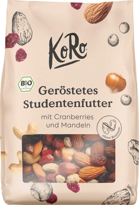 KoRo Nuss- & Trockenfrüchtemischung, Geröstetes Studentenfutter