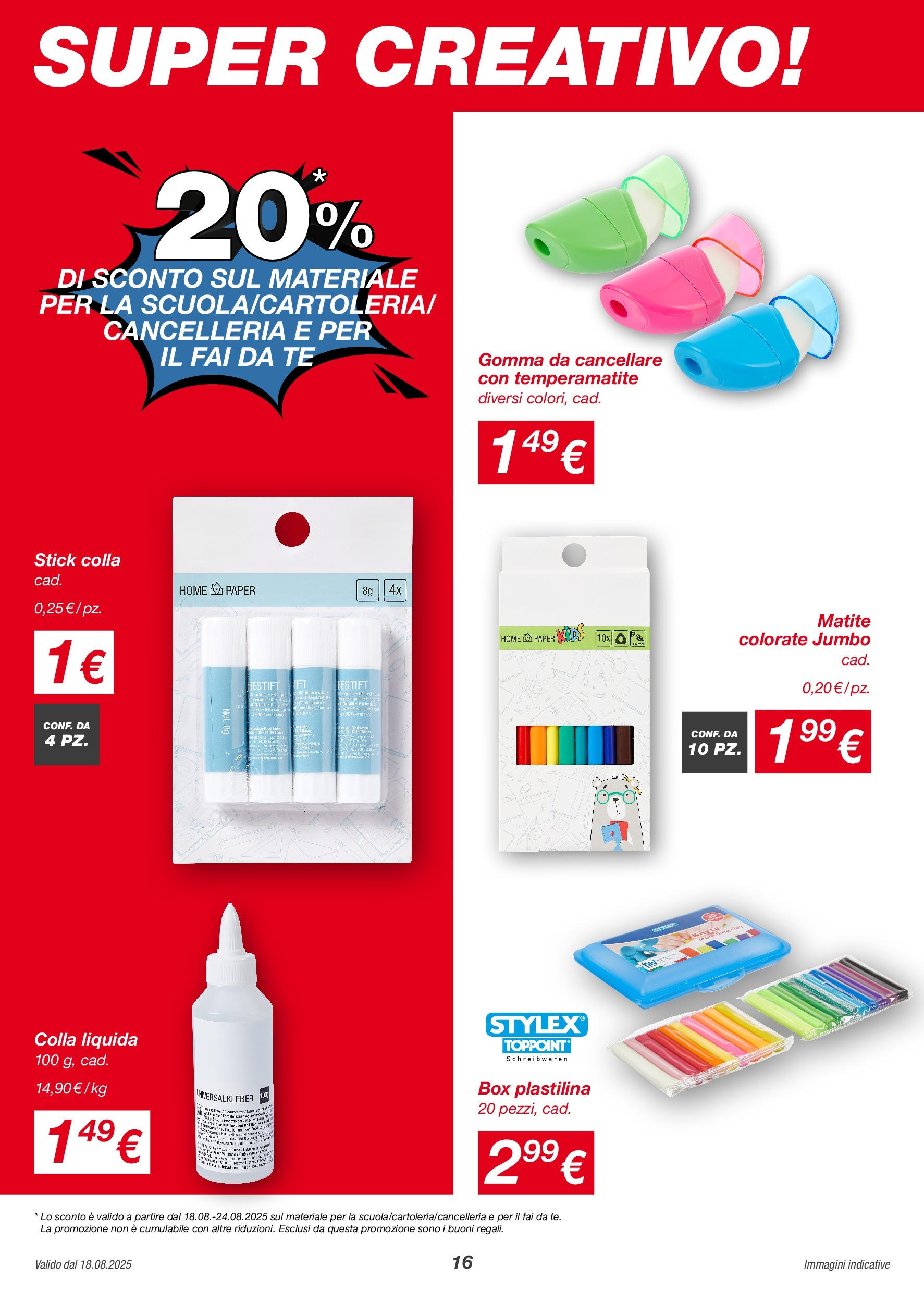 Nuovo Volantino KiK	 dal 17/08/2025 > offerte anteprima 🛍️ | Pagina: 16 | Prodotti: Tè, Temperamatite, Colla