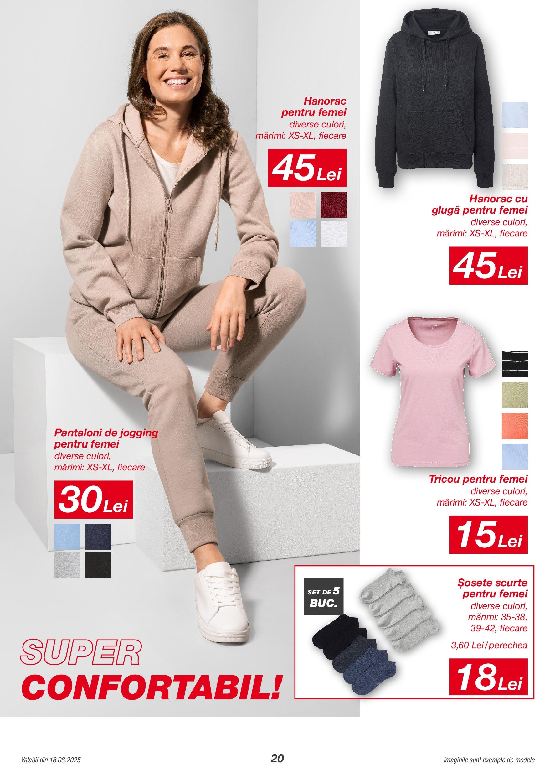 Kik catalog 18.08.2025 - Online magazin Romania | Pagină: 20 | Produse: Tricou, Hanorac cu glugă, Pantaloni, Keşe