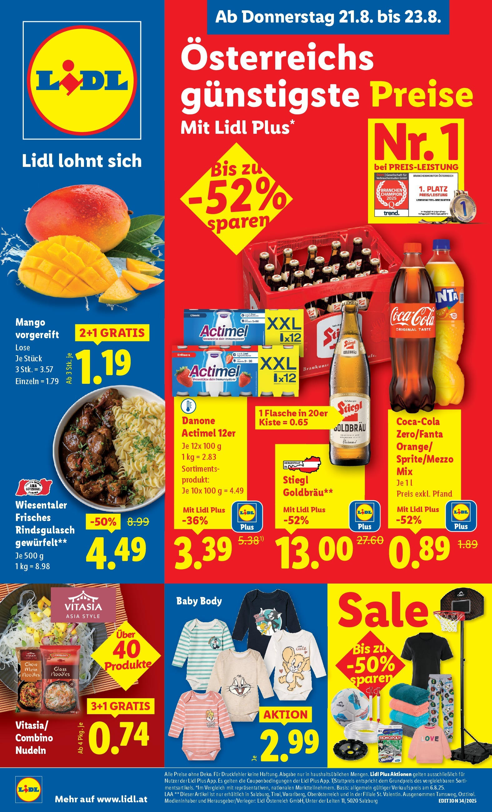 Lidl - Lidl: Flugblatt in deiner Nähe ab 20.08.2025 ✳️ Angebote ab donnerstag | Seite: 1 | Produkte: Mango, Nudeln Lidl - Lidl: Flugblatt in deiner Nähe ab 20.08.2025 - Angebote ab donnerstag | Seite: 1 | Produkte: Mango, Nudeln