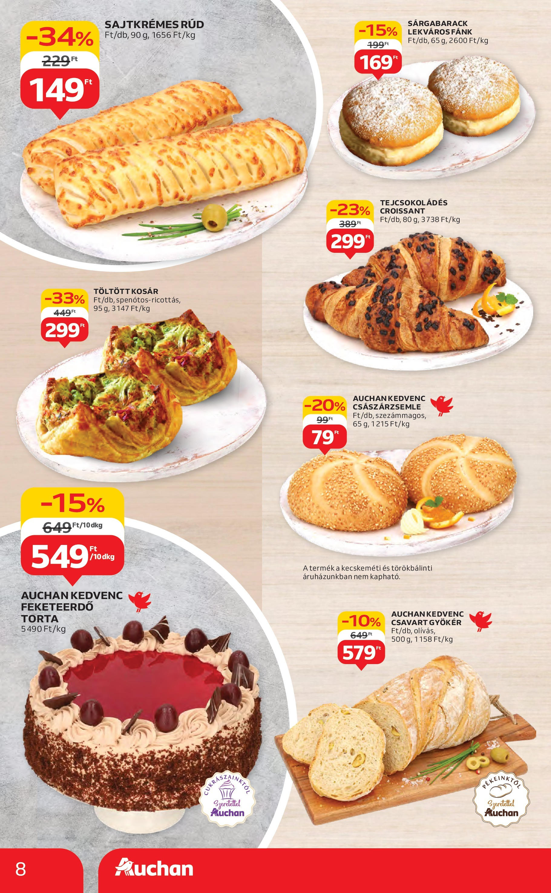 Auchan Akciós újság - 2025.08.14. -tól/töl > akció, lapozható szórólap 🛍️ | Oldal: 8 | Termékek: Croissant, Sárgabarack, Császárzsemle, Kosár
