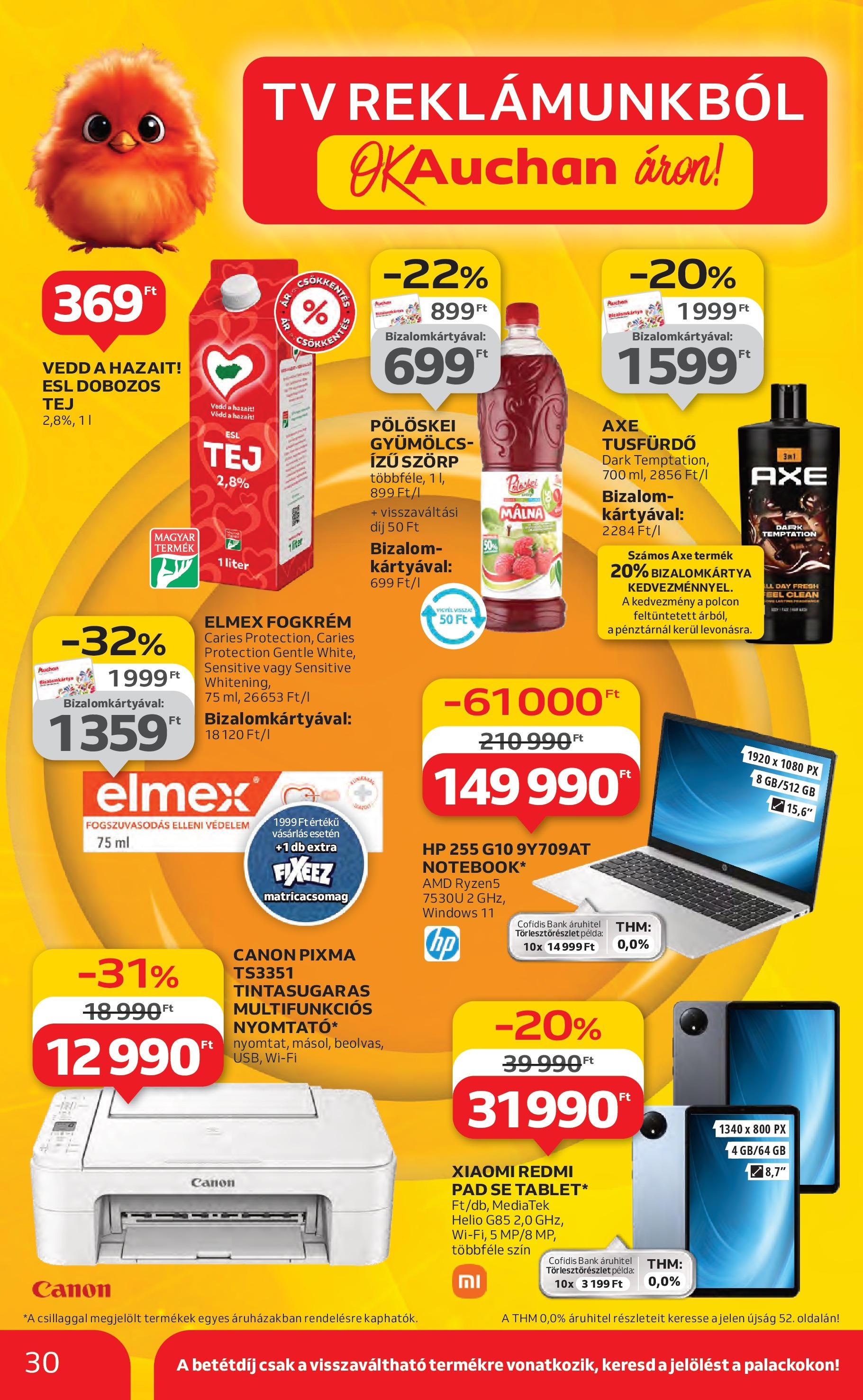 Auchan Akciós újság - 2025.08.14. -tól/töl > akció, lapozható szórólap 🛍️ | Oldal: 30 | Termékek: Málna, Xiaomi, Tusfürdő, Fogkrém
