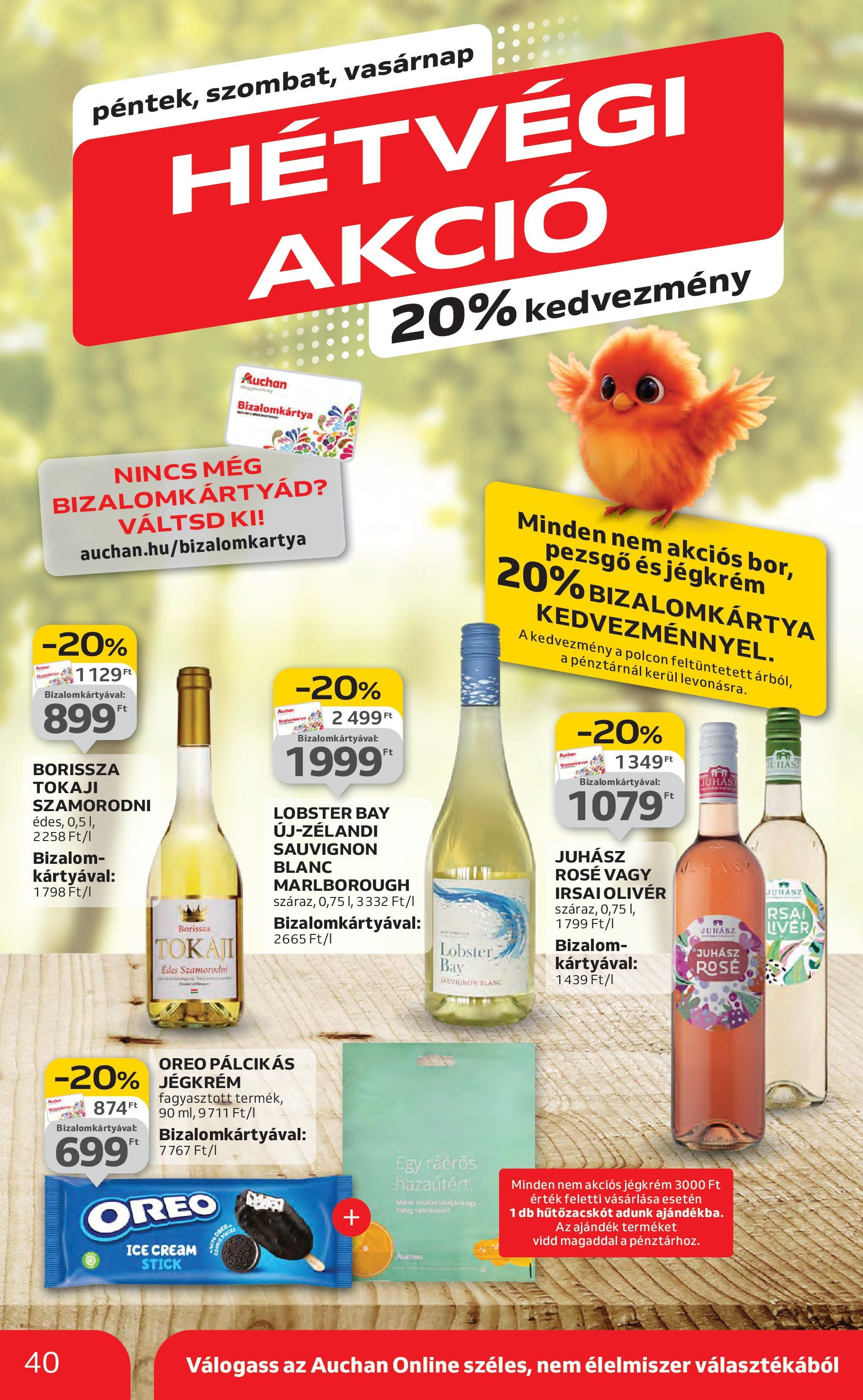 Auchan Akciós újság - 2025.08.14. -tól/töl > akció, lapozható szórólap 🛍️ | Oldal: 40 | Termékek: Pezsgő, Juhász rosé, Jégkrém, Pálcikás jégkrém