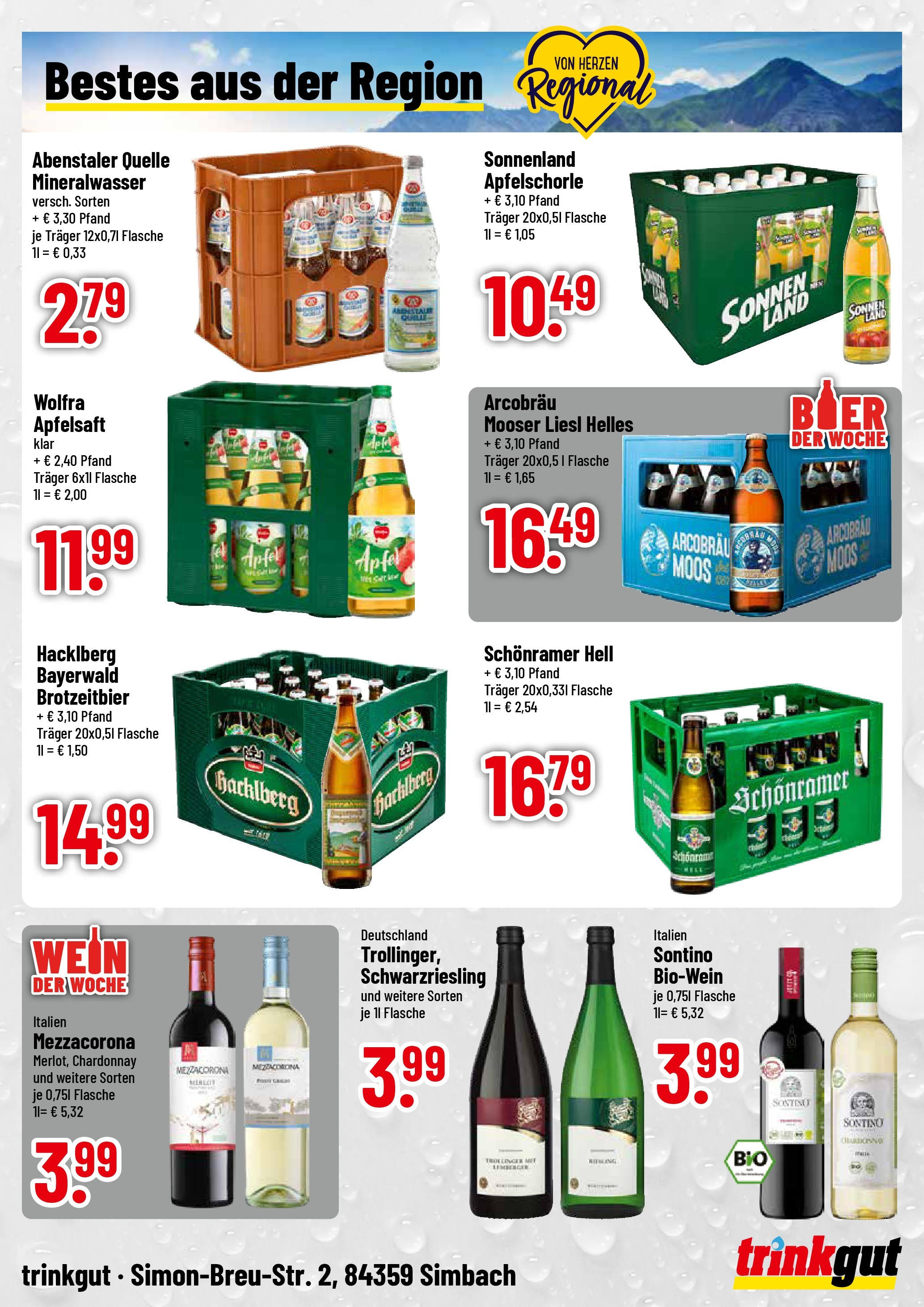 Trinkgut prospekt Simbach/Inn (ab 17.08.2025) » Angebote ab Montag | Seite: 4 | Produkte: Merlot, Äpfel, Mineralwasser, Wein Trinkgut prospekt Simbach/Inn (ab 17.08.2025) » Angebote online | Seite: 4 | Produkte: Merlot, Äpfel, Mineralwasser, Wein