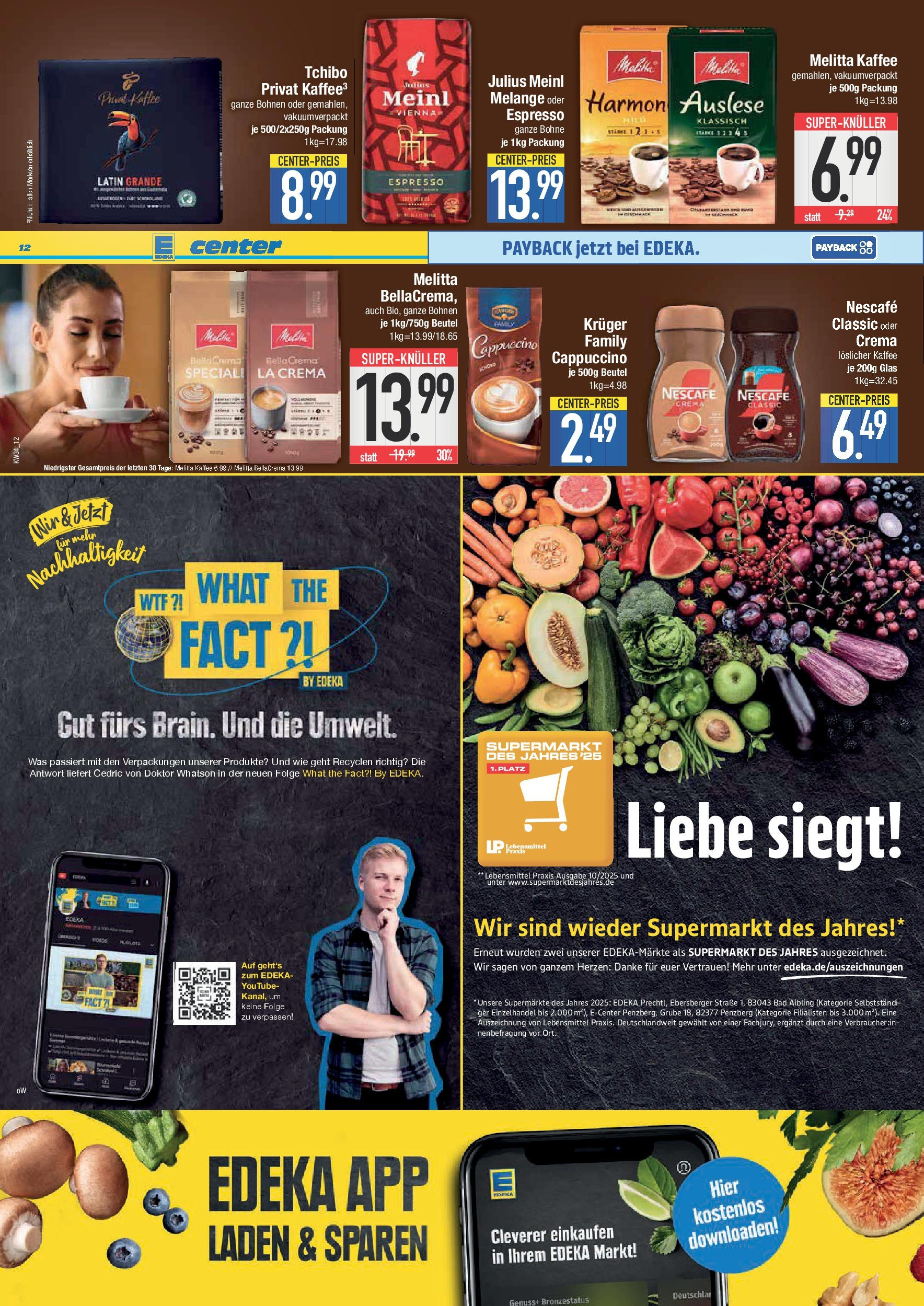 Edeka prospekt Hunderdorf	 (ab 17.08.2025) » Angebote Online | Seite: 12 | Produkte: Melitta, Melitta kaffee, Kaffee, Nescafe classic