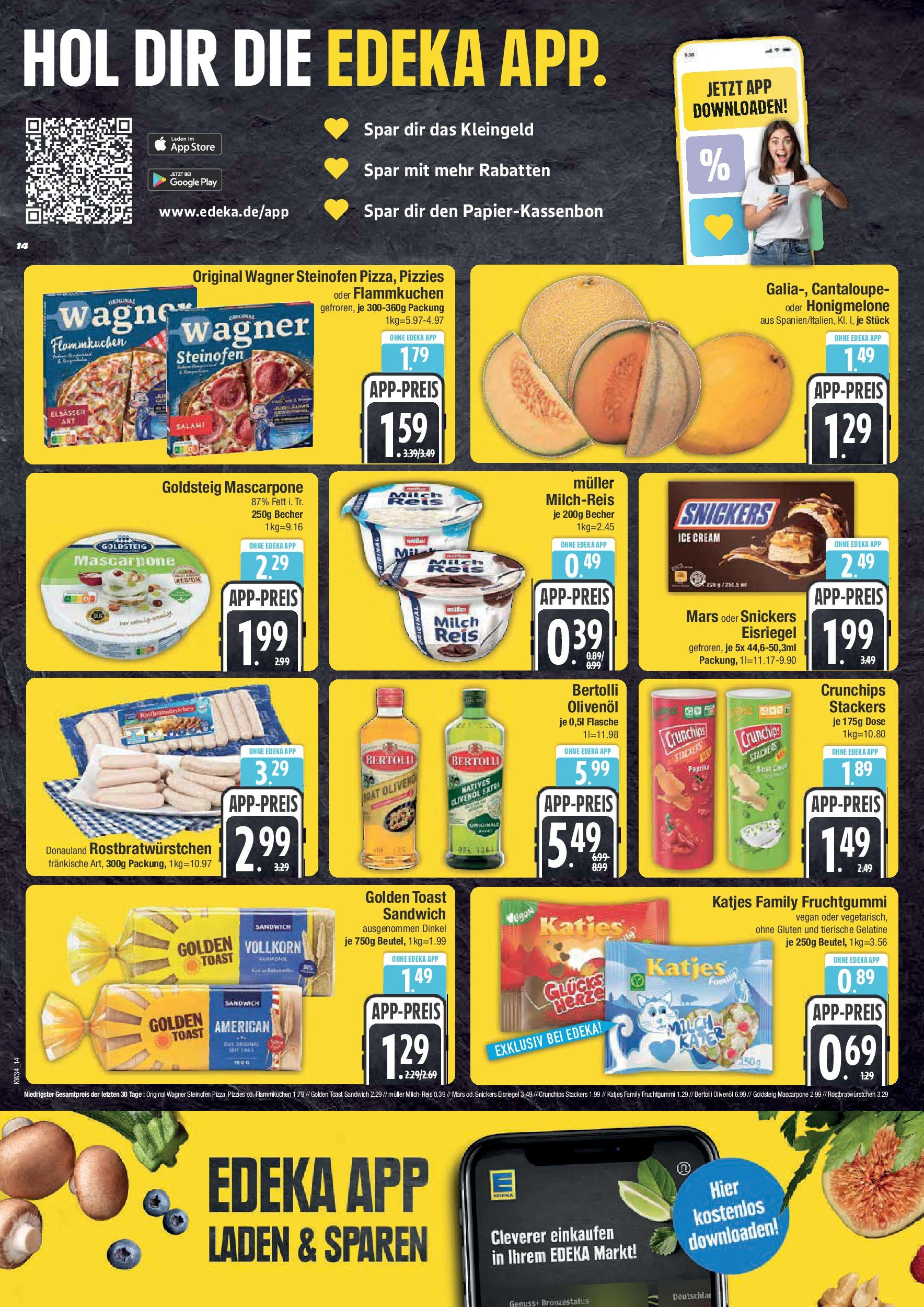 Edeka prospekt Bad Reichenhall (ab 17.08.2025) » Angebote Online | Seite: 14 | Produkte: Mascarpone, Toast, Katjes, Snickers Edeka prospekt Bad Reichenhall (ab 17.08.2025) » Angebote Online | Seite: 14 | Produkte: Mascarpone, Toast, Katjes, Snickers