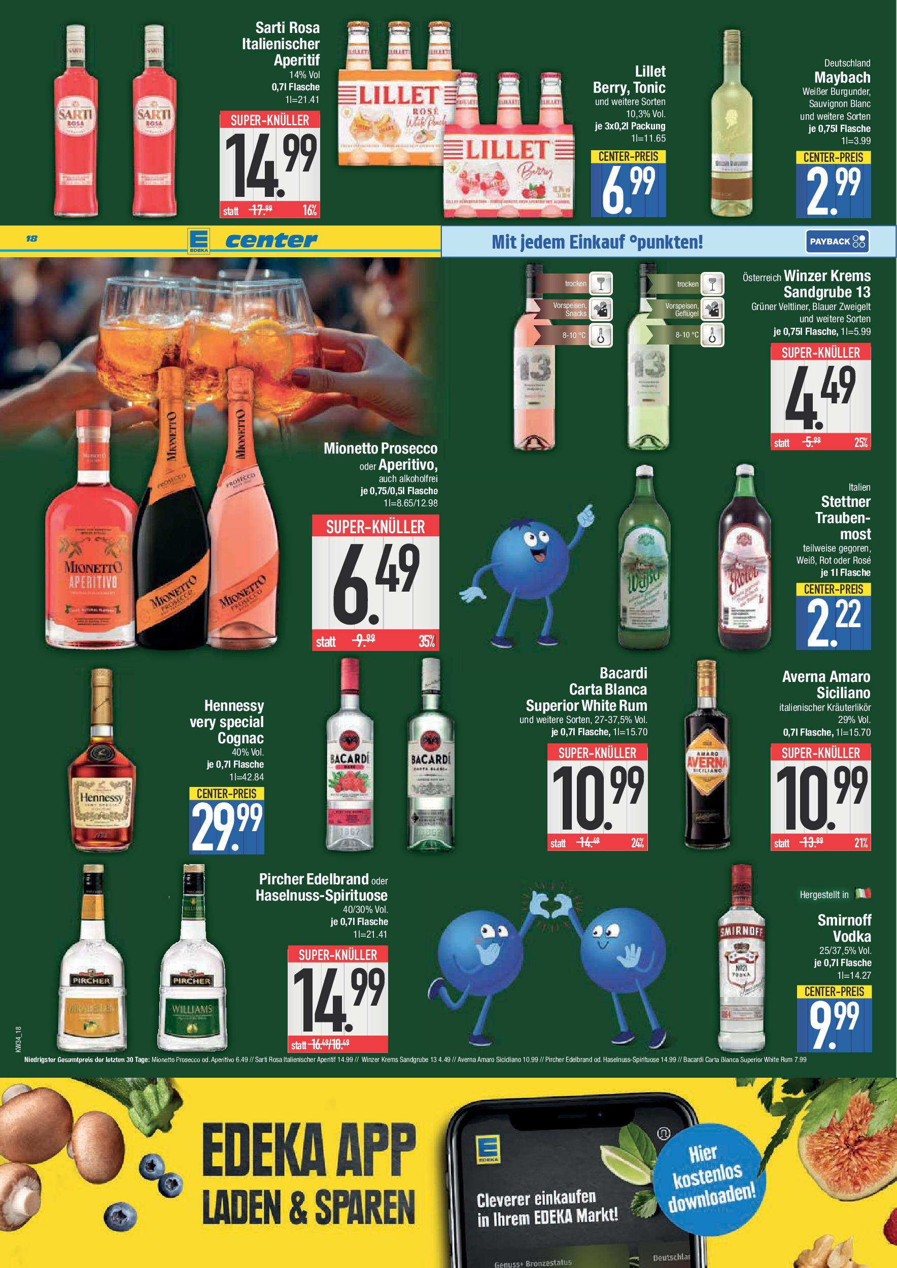 Edeka prospekt Bad Reichenhall (ab 17.08.2025) » Angebote Online | Seite: 18 | Produkte: Bacardi, Rum, Lillet, Smirnoff Edeka prospekt Bad Reichenhall (ab 17.08.2025) » Angebote Online | Seite: 18 | Produkte: Bacardi, Rum, Lillet, Smirnoff