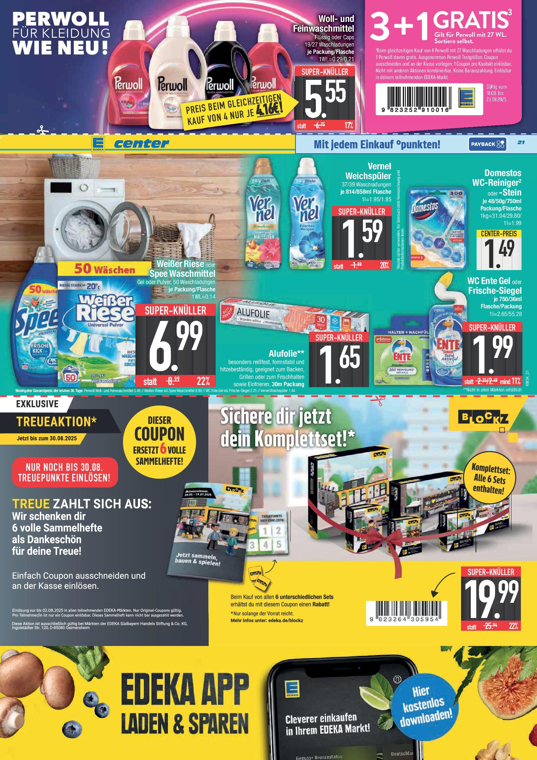 Edeka prospekt Bad Reichenhall (ab 17.08.2025) » Angebote Online | Seite: 21 | Produkte: Perwoll, Spee, Waschmittel, Ente Edeka prospekt Bad Reichenhall (ab 17.08.2025) » Angebote Online | Seite: 21 | Produkte: Perwoll, Spee, Waschmittel, Ente