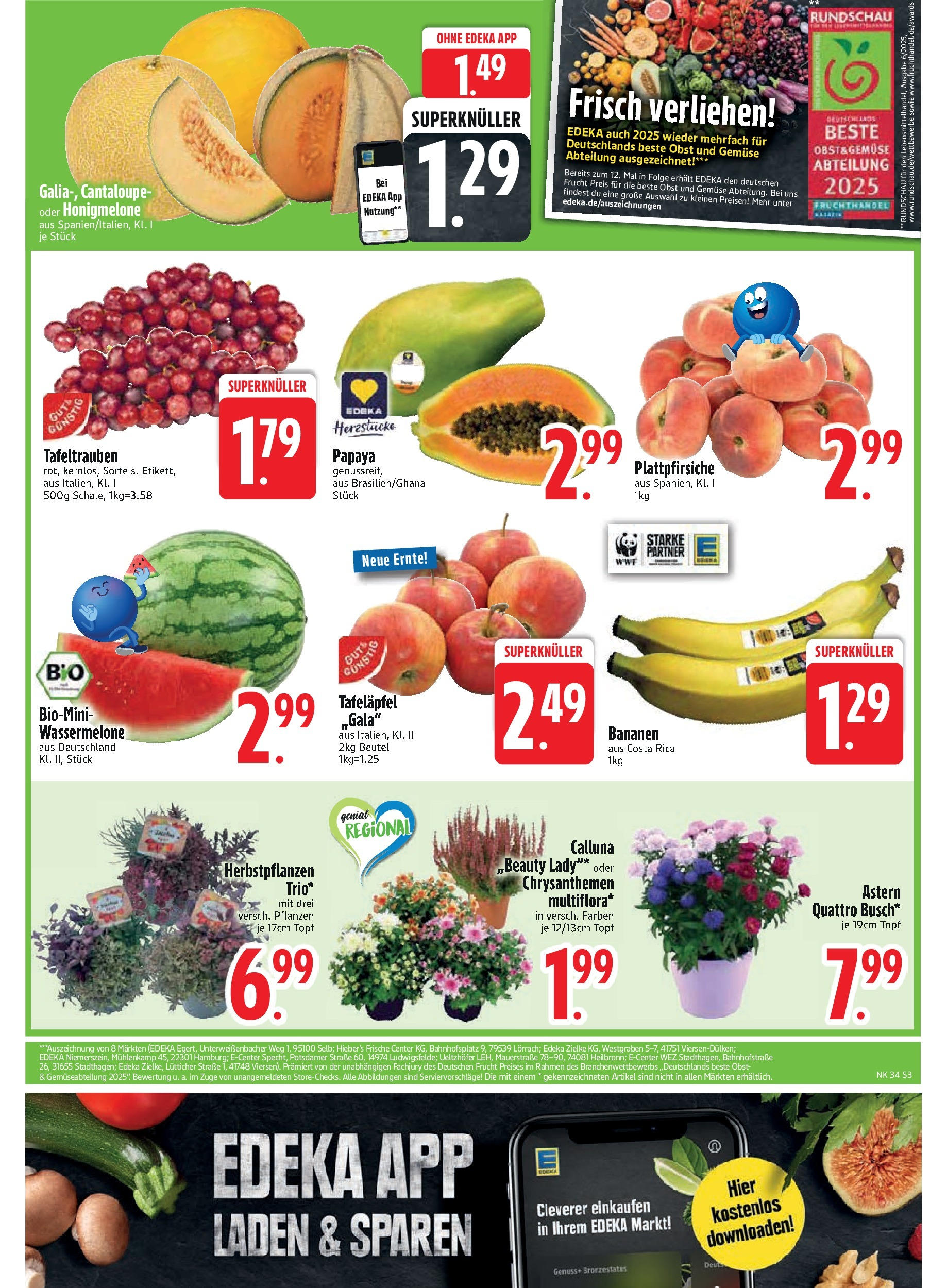 Edeka prospekt Altmannstein	 (ab 17.08.2025) » Angebote Online | Seite: 5 | Produkte: Bananen, Honigmelone, Obst, Wassermelone