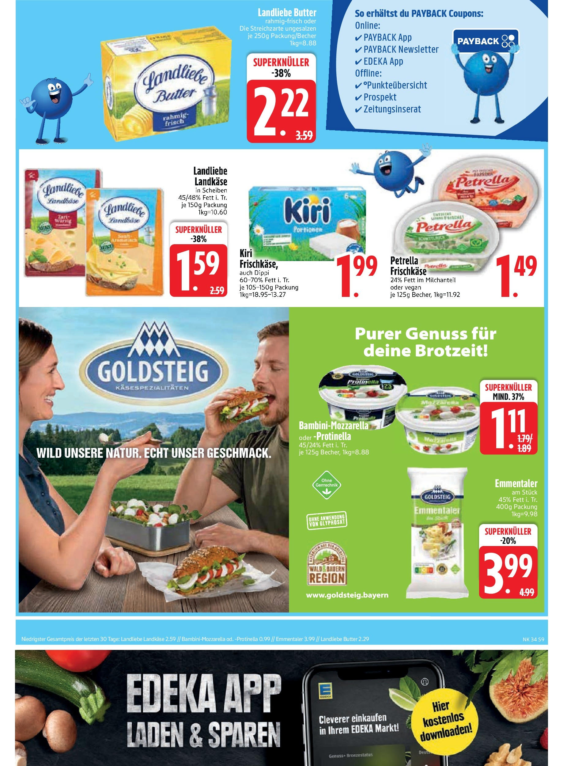 Edeka prospekt Altmannstein	 (ab 17.08.2025) » Angebote Online | Seite: 11 | Produkte: Butter, Mozzarella, Landliebe butter, Frischkase