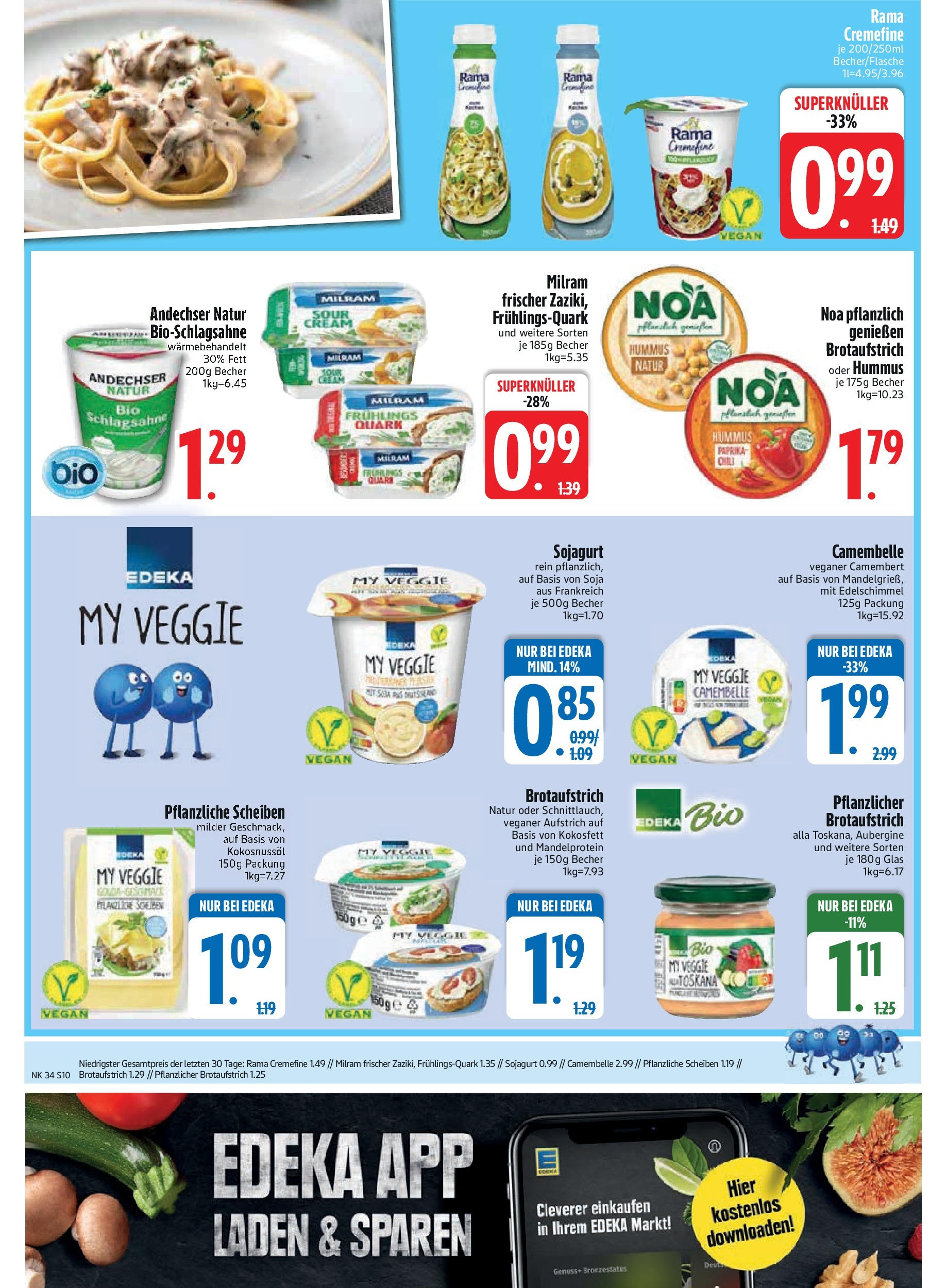 Edeka prospekt Altmannstein	 (ab 17.08.2025) » Angebote Online | Seite: 12 | Produkte: Quark, Schlagsahne, Milram, Aubergine