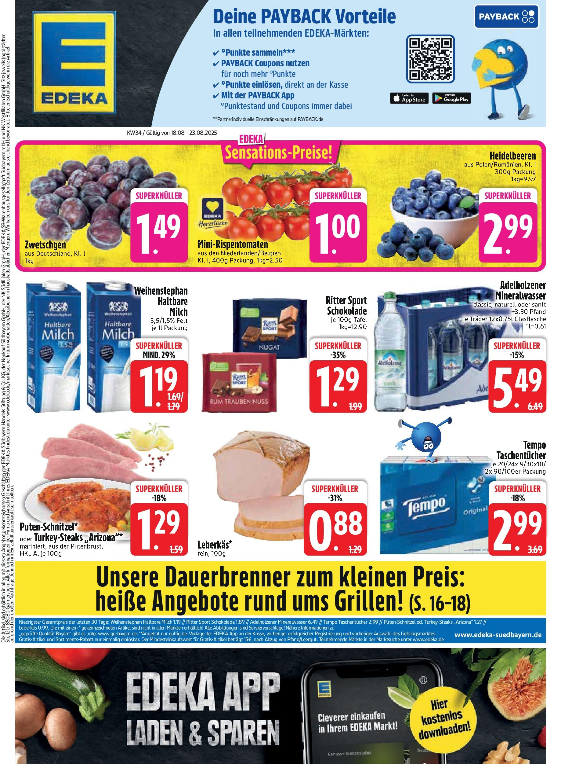 Edeka prospekt Altmannstein	 (ab 17.08.2025) » Angebote Online | Seite: 3 | Produkte: Schokolade, Adelholzener, Zwetschgen, Heidelbeeren