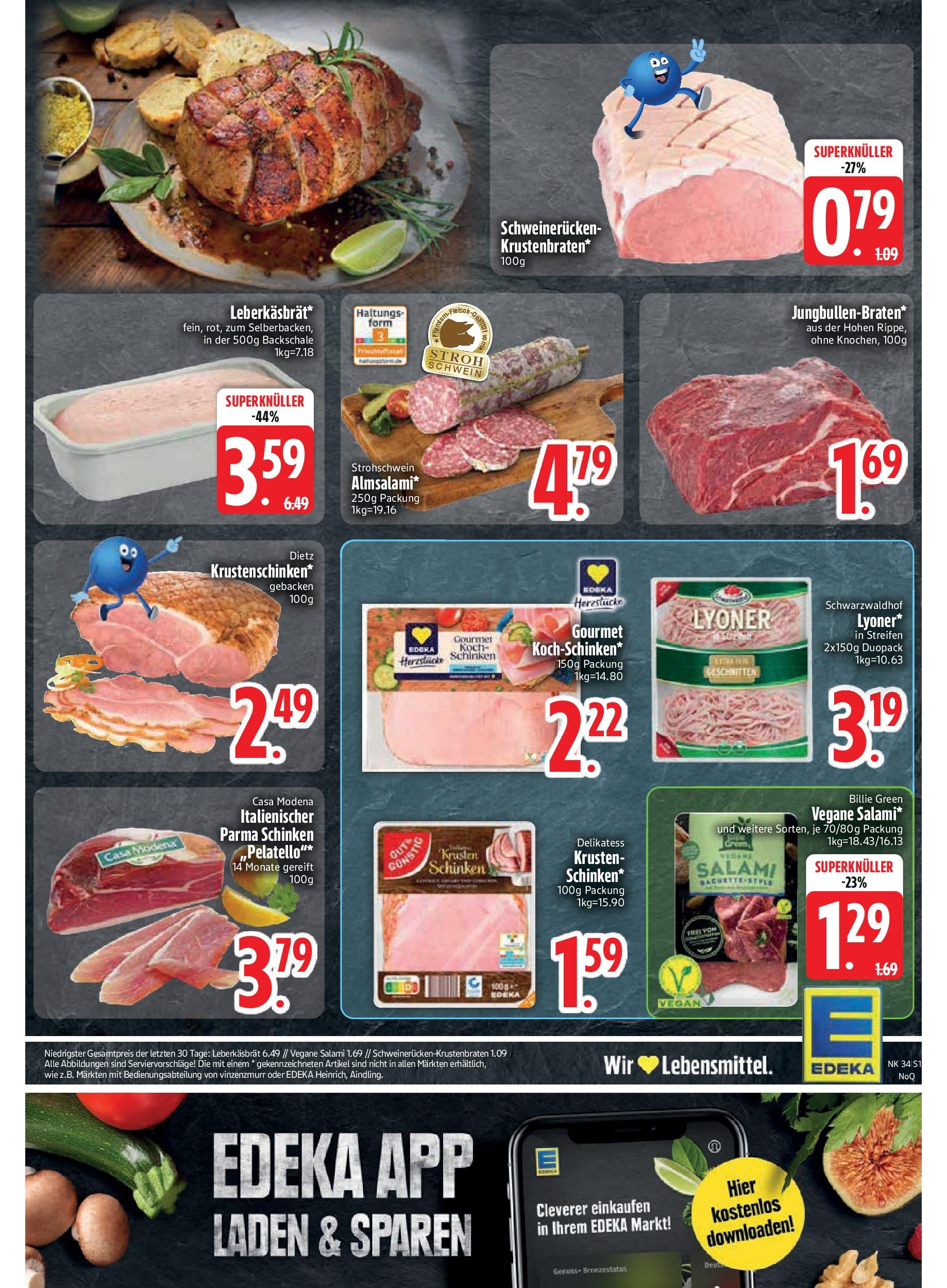 Edeka prospekt Altmannstein	 (ab 17.08.2025) » Angebote Online | Seite: 17 | Produkte: Schweinerucken, Salami, Schinken