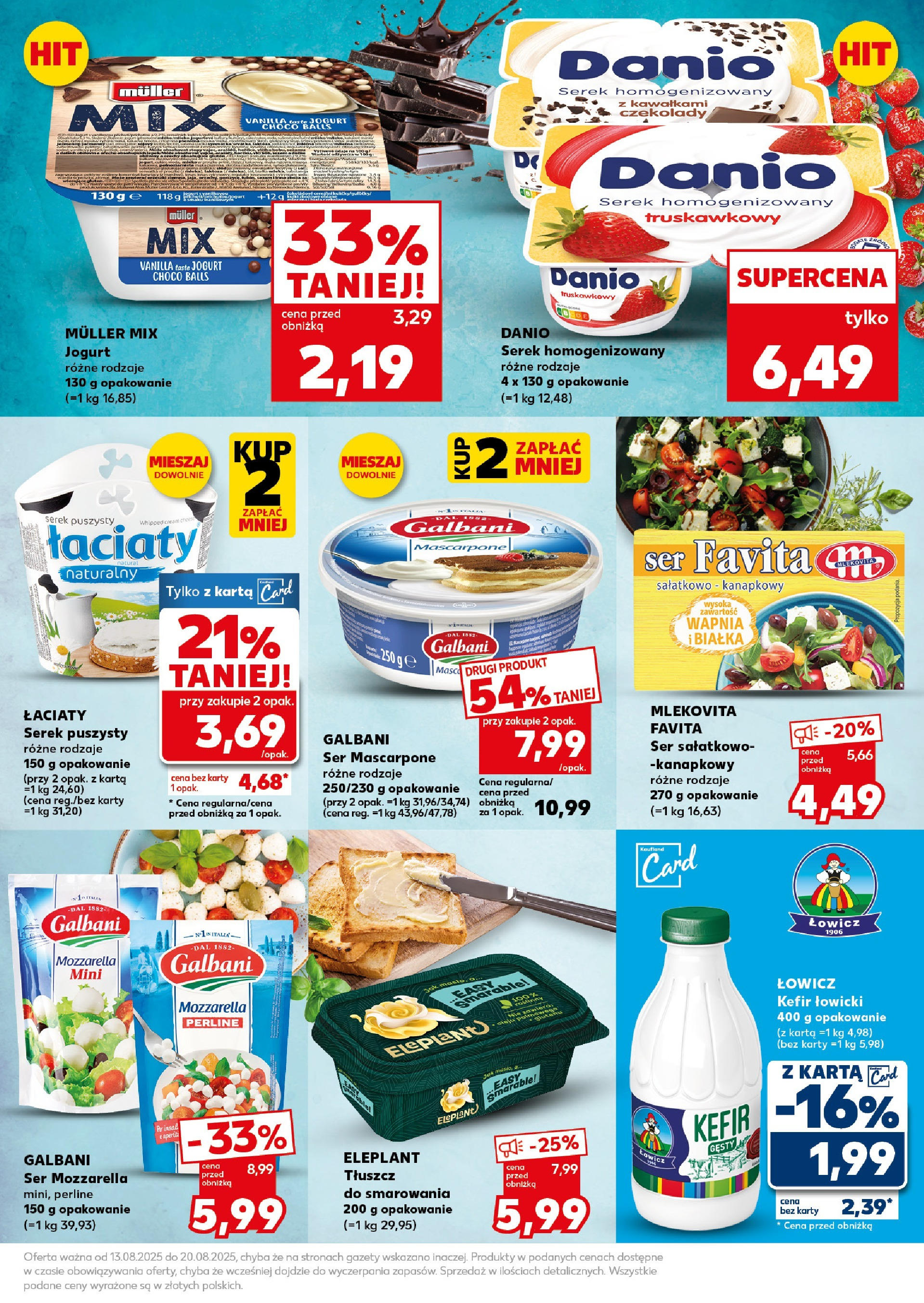 Kaufland gazetka - Super Sobota od 16.08.2025 - od jutra PDF | Strona: 19 | Produkty: Karta, Czekolady, Kefir, Jogurt