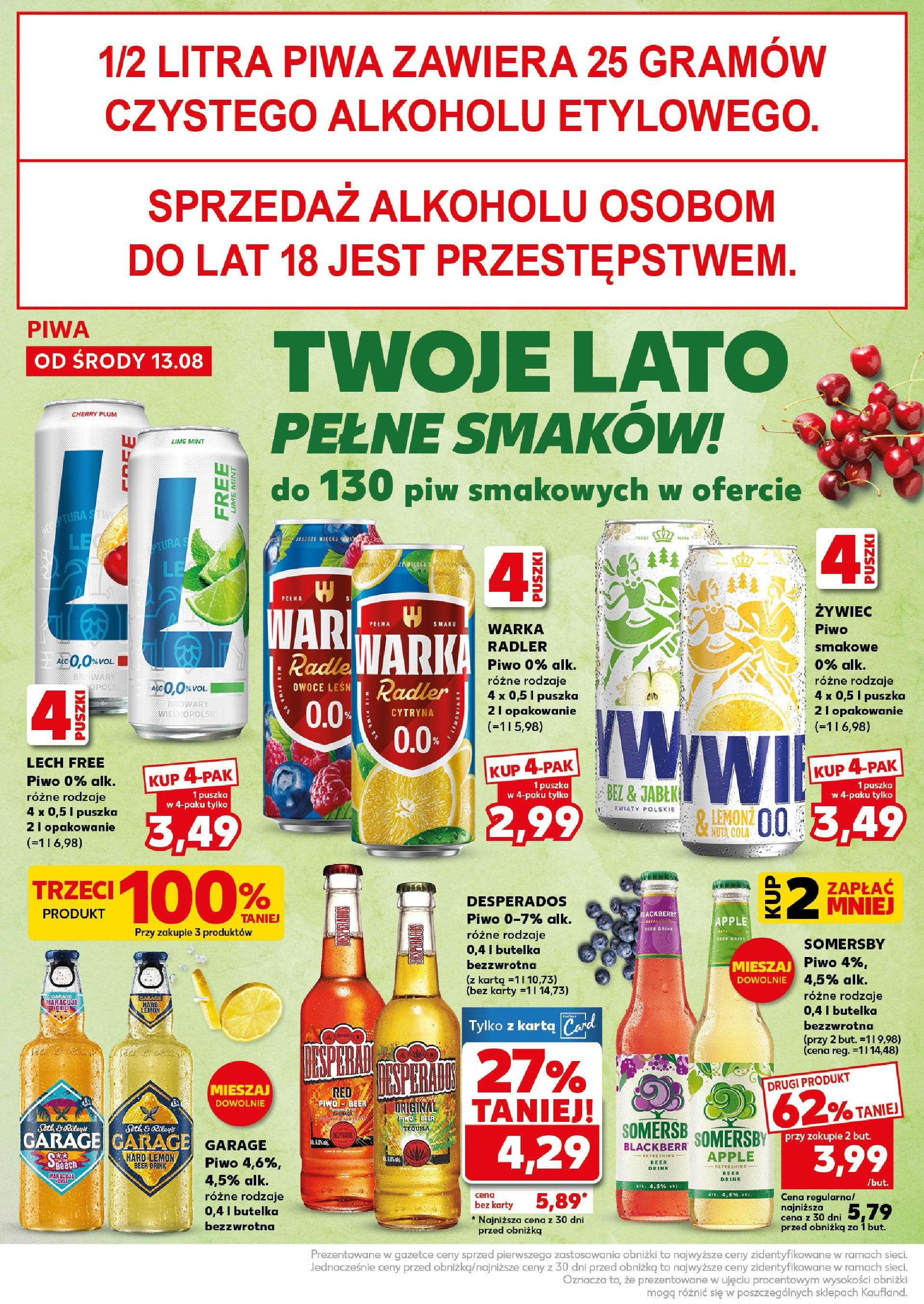 Kaufland gazetka - Super Sobota od 16.08.2025 - od jutra PDF | Strona: 22 | Produkty: Cytryna, Warka, Piwo, Somersby
