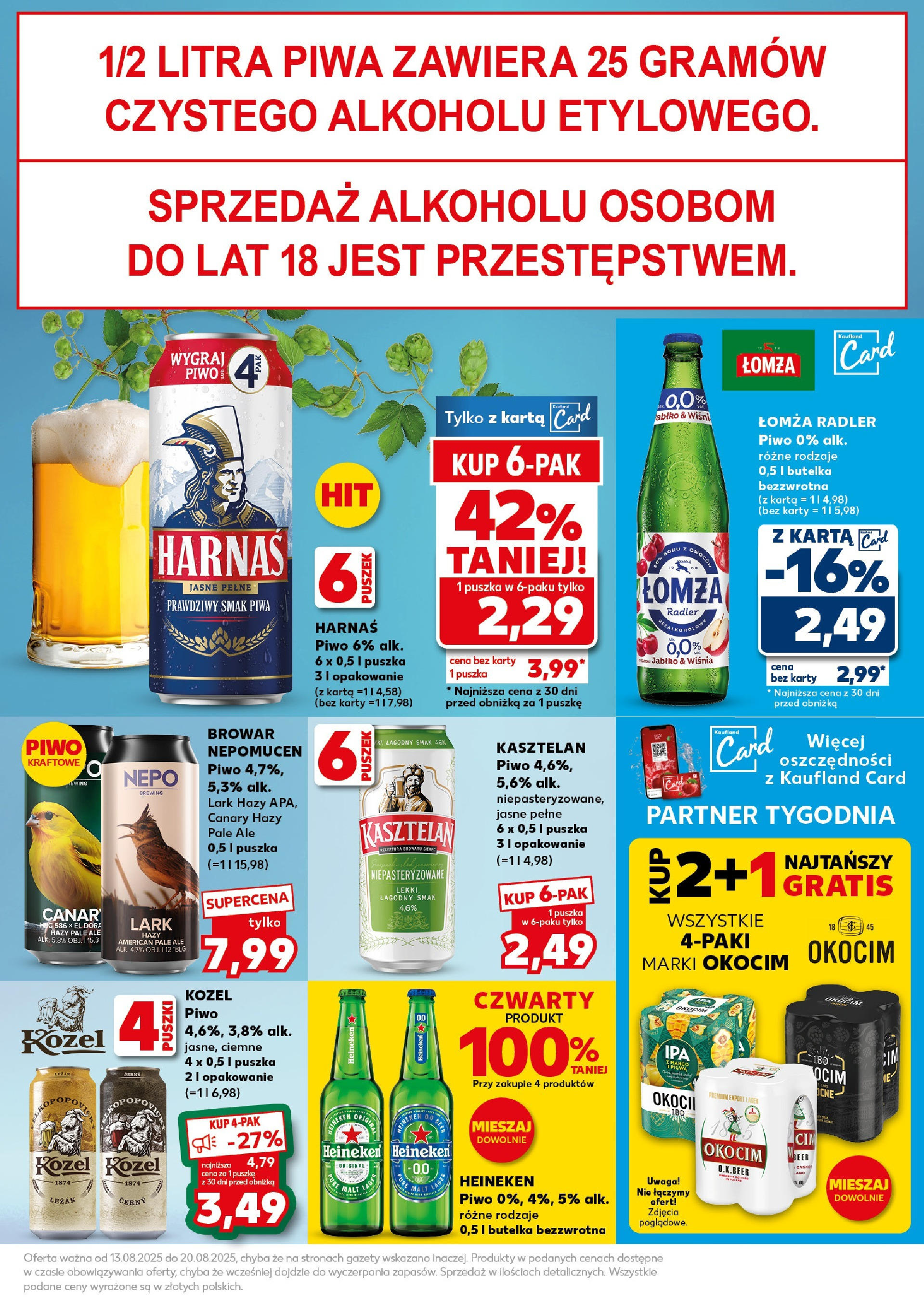 Kaufland gazetka - Super Sobota od 16.08.2025 - od jutra PDF | Strona: 23 | Produkty: Karta, Harnaś, Piwo, Heineken