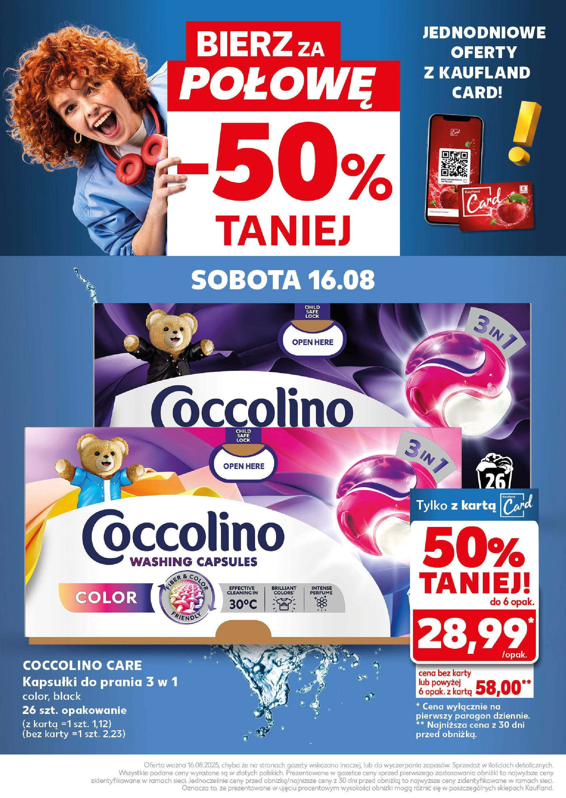 Kaufland gazetka - Super Sobota od 16.08.2025 - od jutra PDF | Strona: 28 | Produkty: Karta, Coccolino, Kapsułki do prania