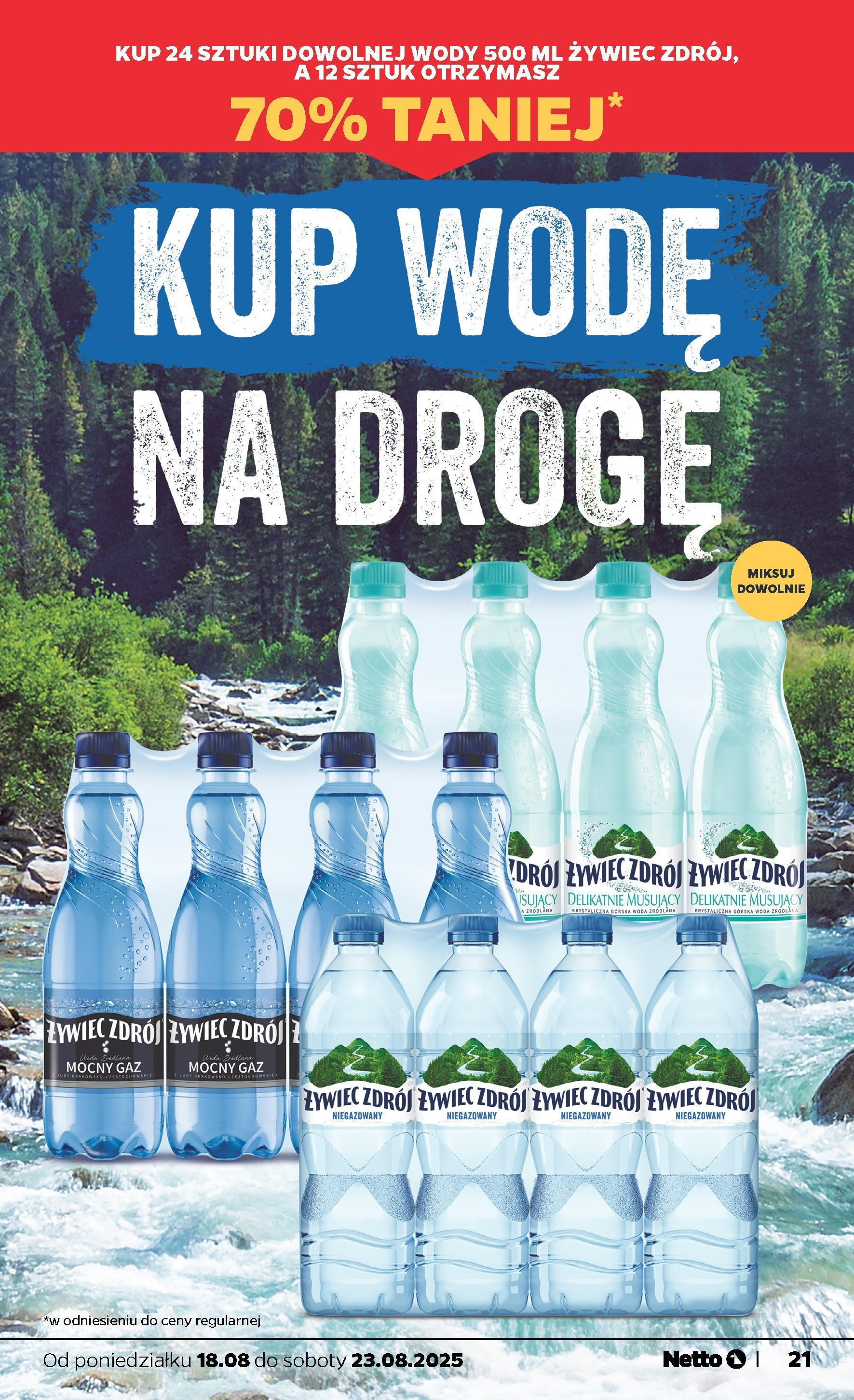 Netto gazetka - Spożywcza od 18.08.2025 - Aktualne promocje | Strona: 21 | Produkty: Woda źródlana, Woda
