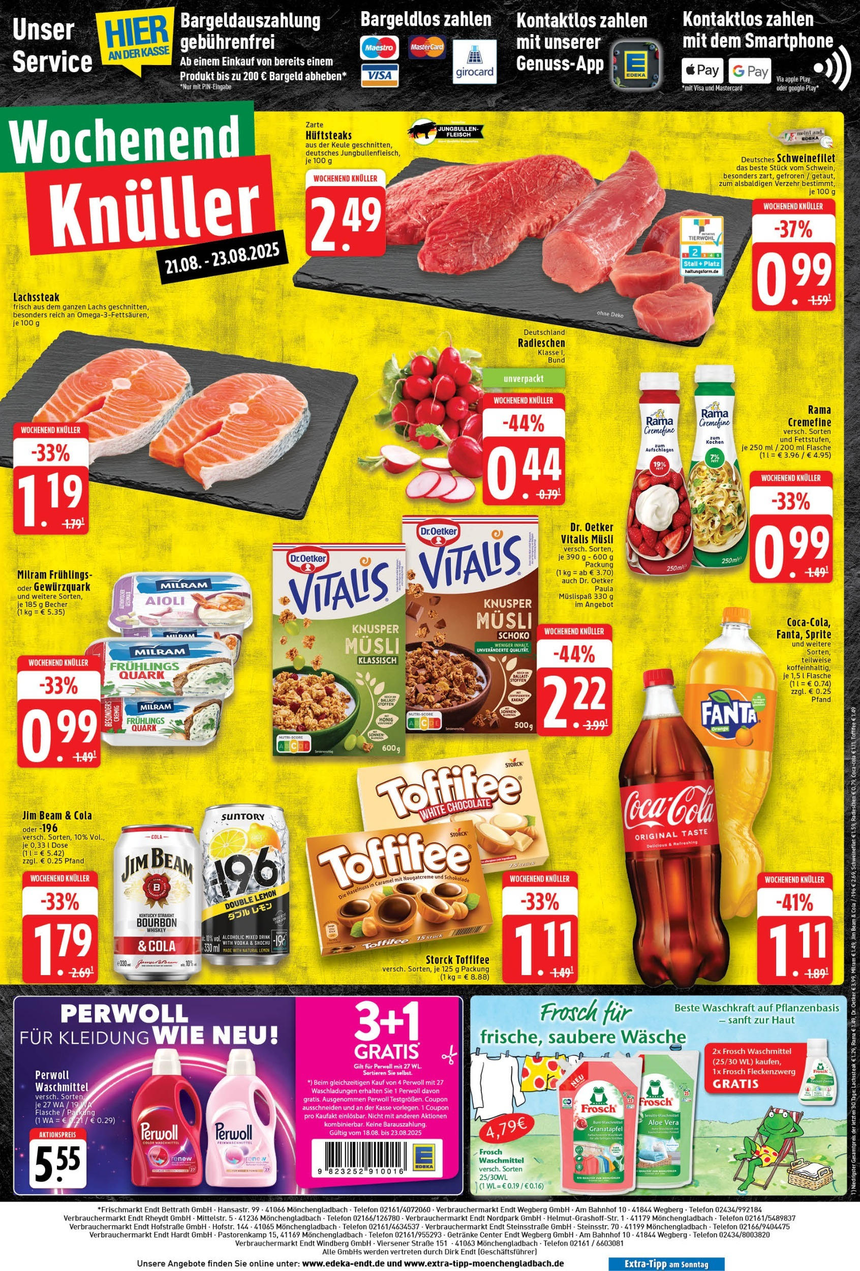 Edeka prospekt Mönchengladbach	 (ab 18.08.2025) » Angebote Online | Seite: 8 | Produkte: Musli, Jim beam, Sprite, Milram