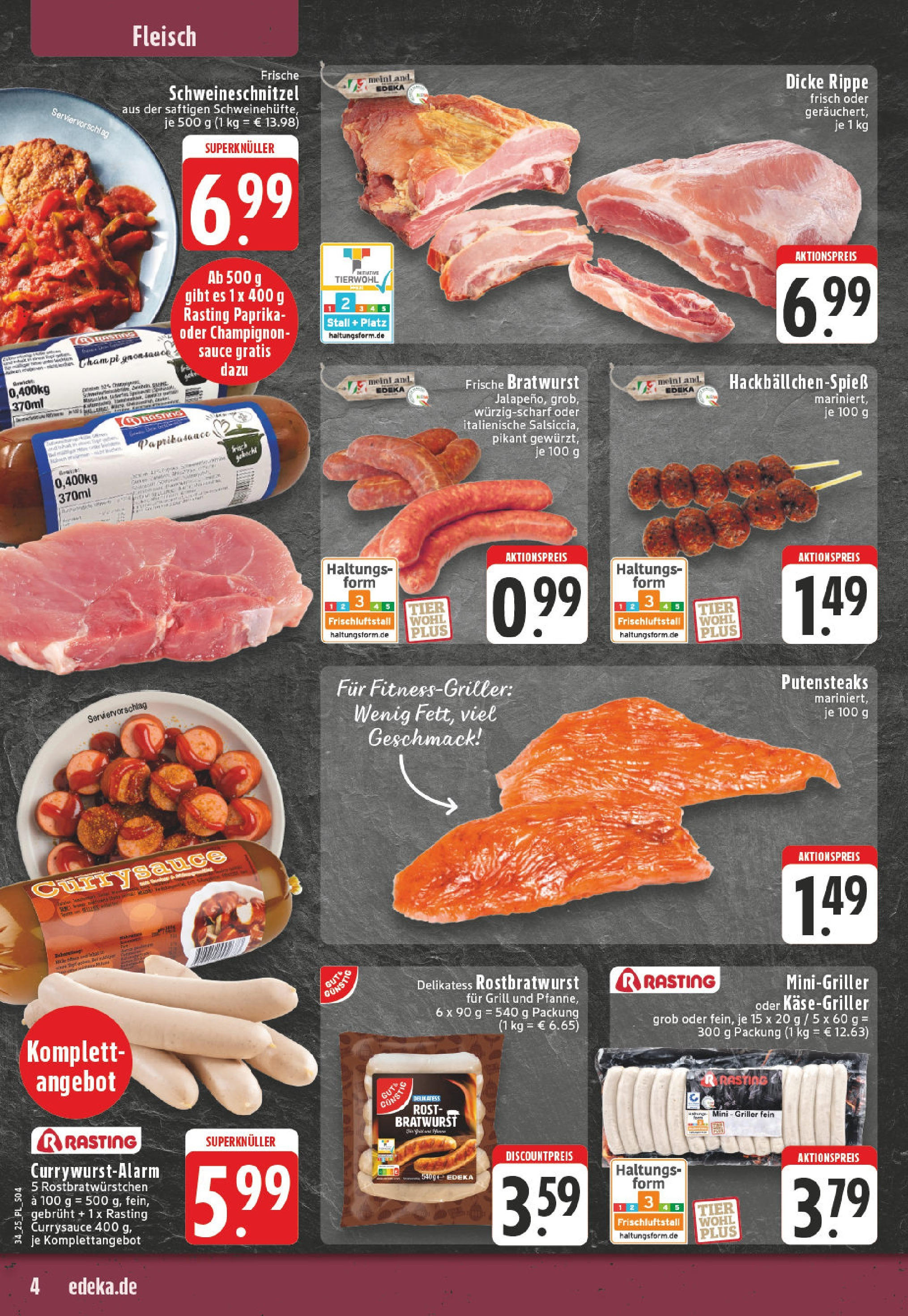 Edeka prospekt Bornheim (ab 17.08.2025) » Angebote Online | Seite: 4 | Produkte: Gewicht, Bratwurst, Paprika, Griller Edeka prospekt Bornheim (ab 17.08.2025) » Angebote Online | Seite: 4 | Produkte: Gewicht, Bratwurst, Paprika, Griller