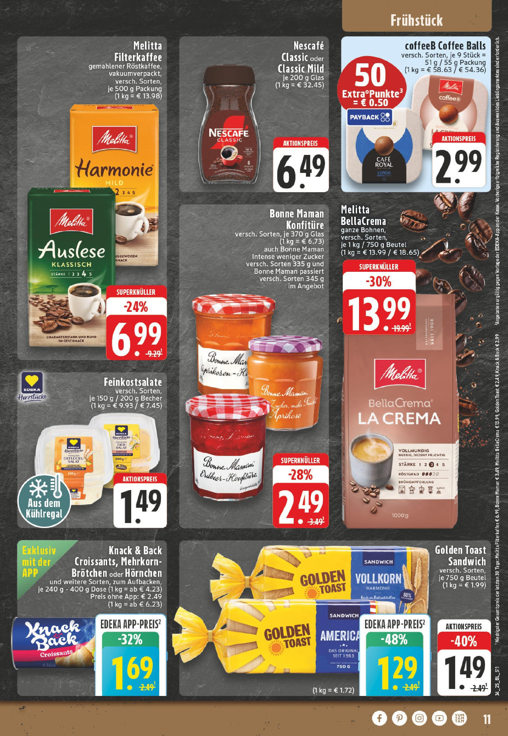 Edeka prospekt Bielefeld	 (ab 17.08.2025) » Angebote Online | Seite: 11 | Produkte: Toast, Croissant, Nescafe classic, Bonne maman