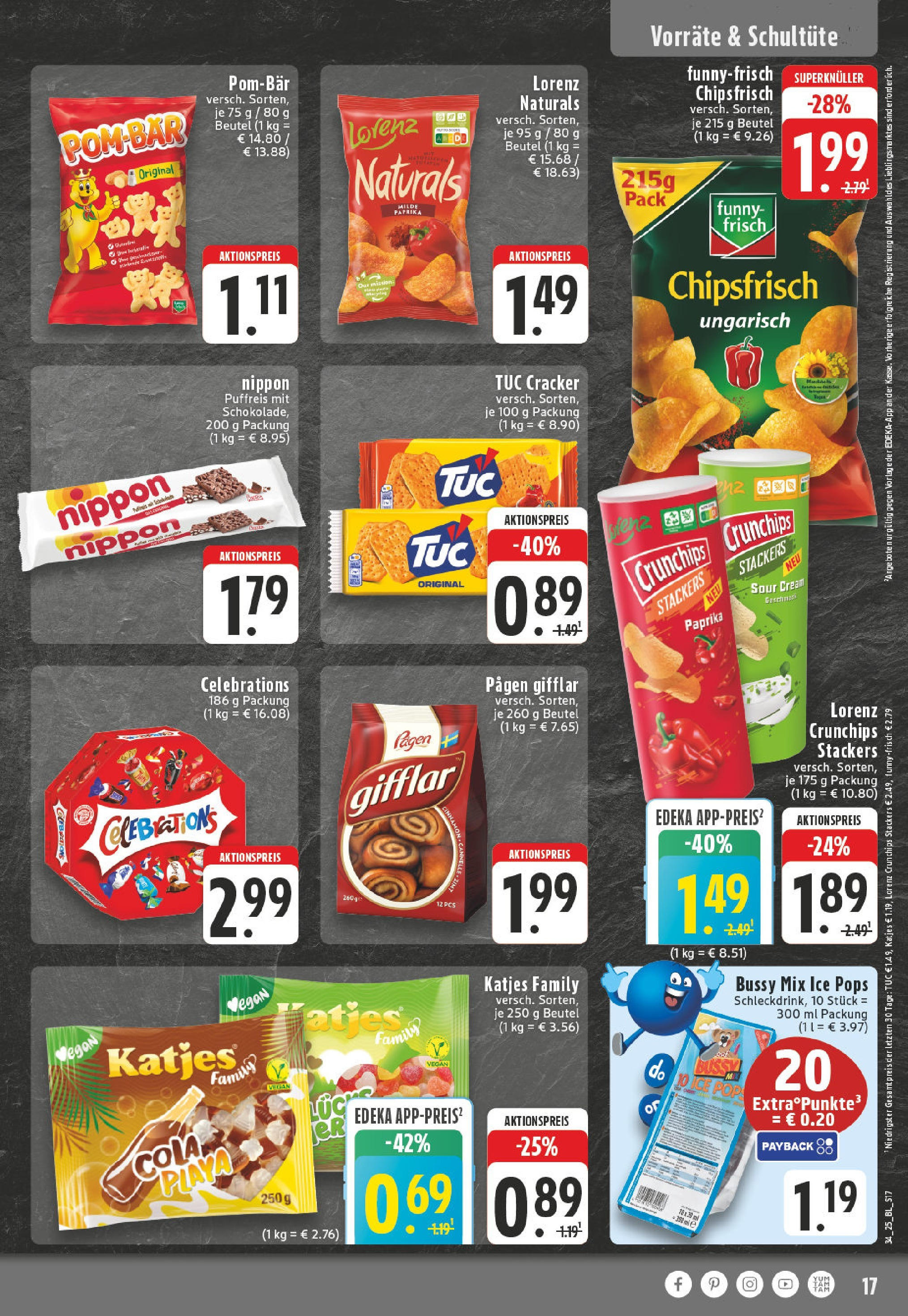 Edeka prospekt Bielefeld	 (ab 17.08.2025) » Angebote Online | Seite: 17 | Produkte: Funny frisch, Katjes, Celebrations, Lorenz crunchips