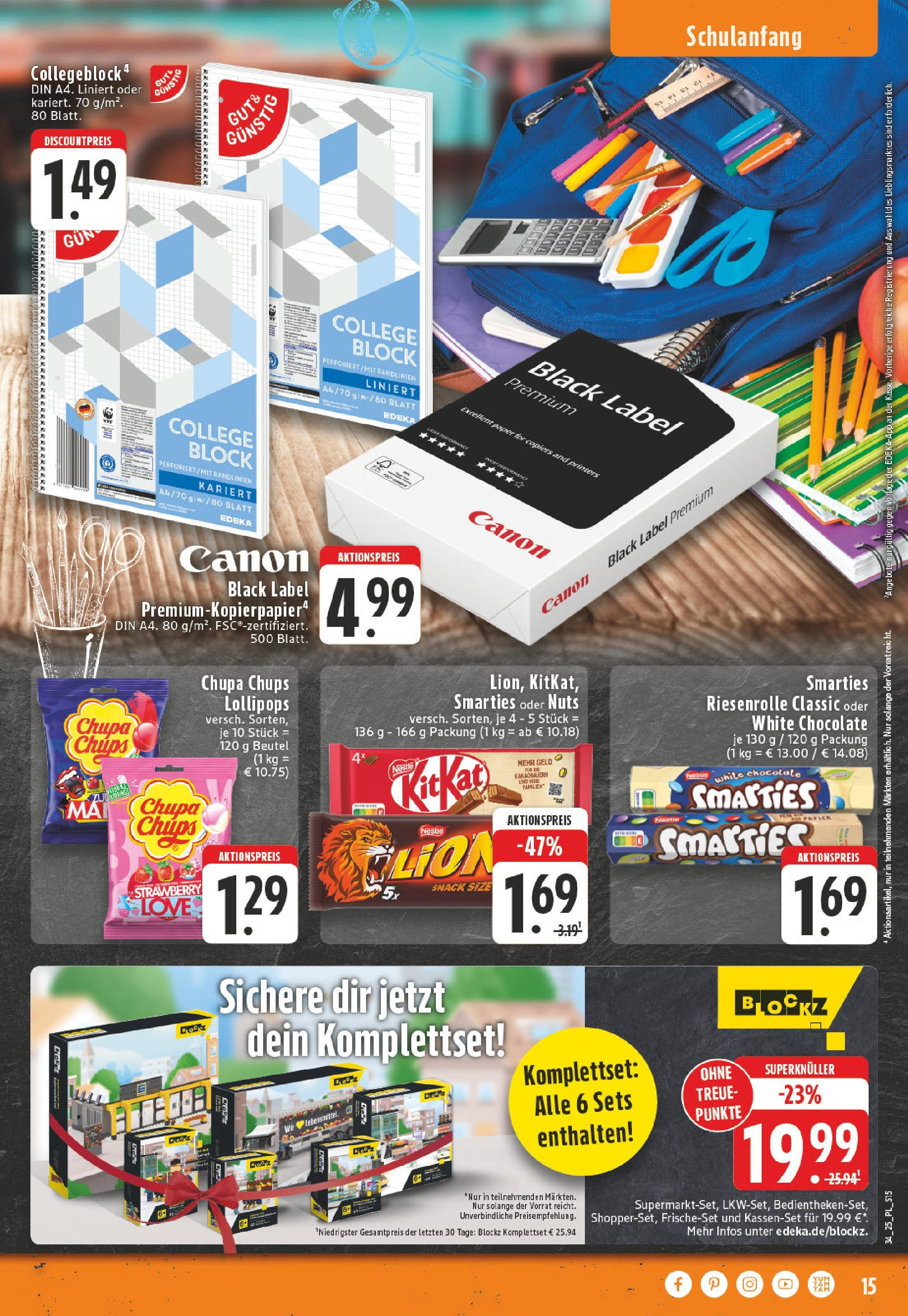 Edeka prospekt Bornheim (ab 17.08.2025) » Angebote Online | Seite: 15 | Produkte: Smarties, Notebook Edeka prospekt Bornheim (ab 17.08.2025) » Angebote Online | Seite: 15 | Produkte: Smarties, Notebook