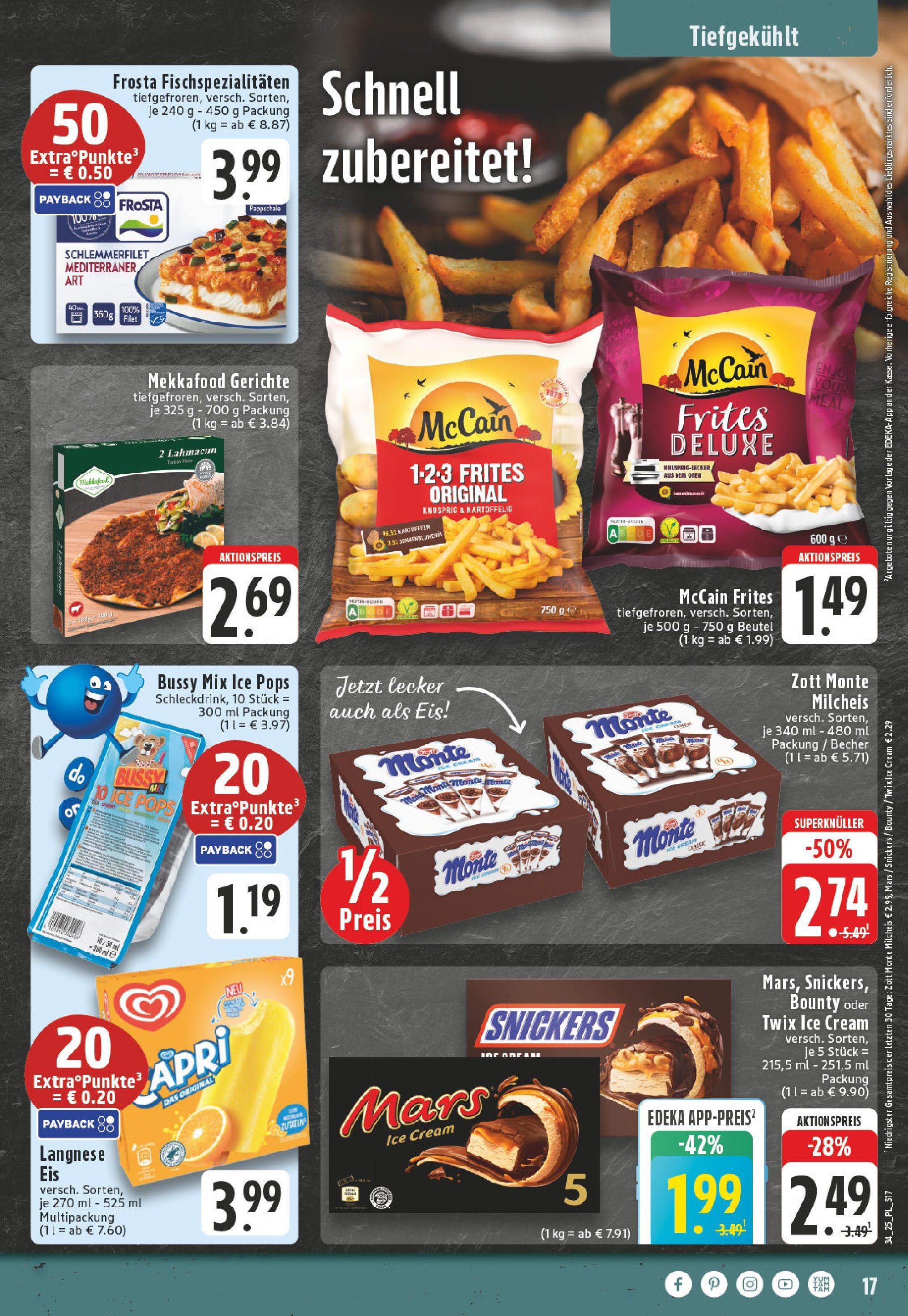 Edeka prospekt Bornheim (ab 17.08.2025) » Angebote Online | Seite: 17 | Produkte: Snickers, Mars, Twix, Kartoffeln Edeka prospekt Bornheim (ab 17.08.2025) » Angebote Online | Seite: 17 | Produkte: Snickers, Mars, Twix, Kartoffeln