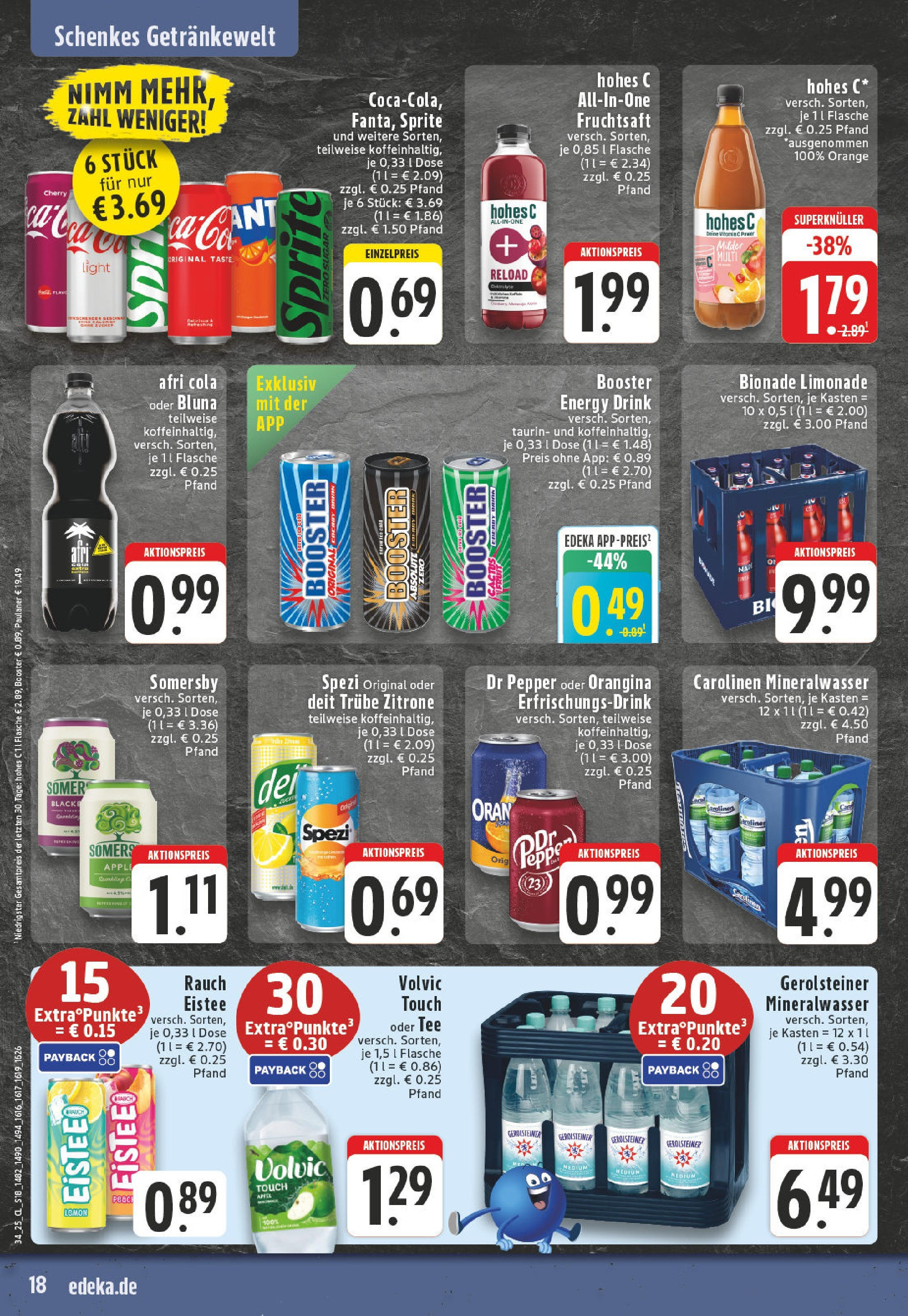 Edeka prospekt Guetersloh	 (ab 17.08.2025) » Angebote Online | Seite: 18 | Produkte: Cola, Mineralwasser, Paulaner, Gerolsteiner