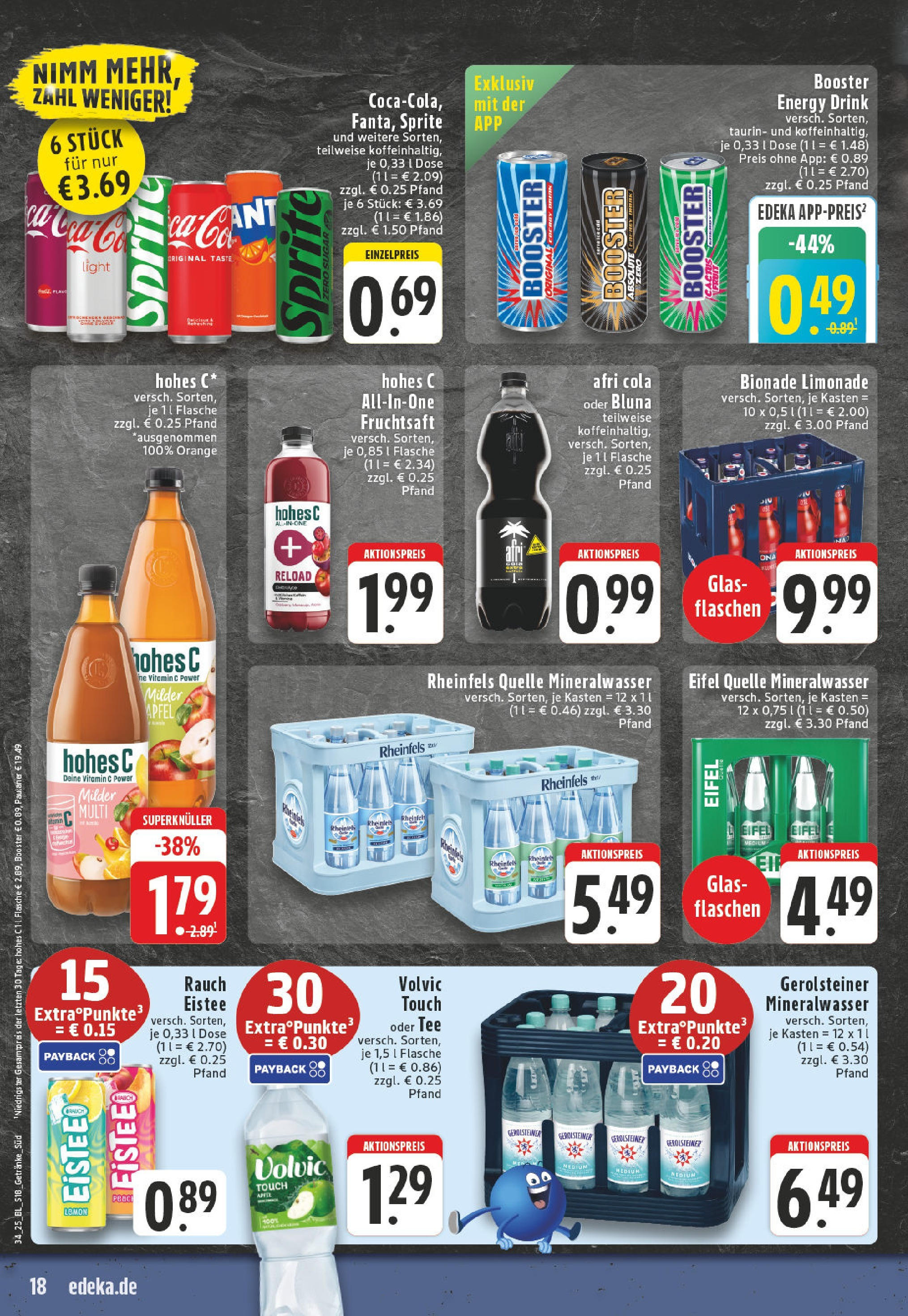 Edeka prospekt Bonn	 (ab 17.08.2025) » Angebote Online | Seite: 18 | Produkte: Tee, Volvic, Fruchtsaft, Rheinfels quelle