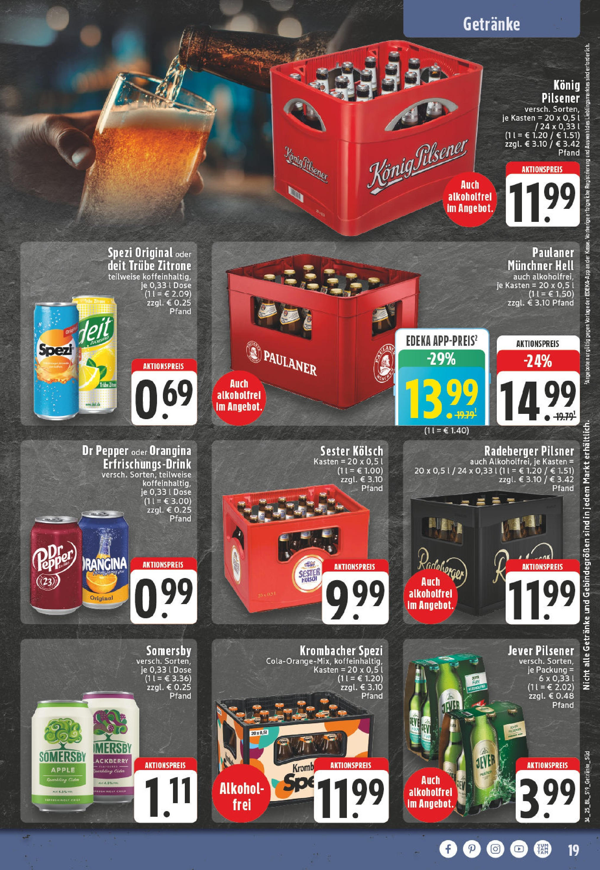 Edeka prospekt Bonn	 (ab 17.08.2025) » Angebote Online | Seite: 19 | Produkte: Konig pilsener, Zitrone, Jever, Radeberger pilsner