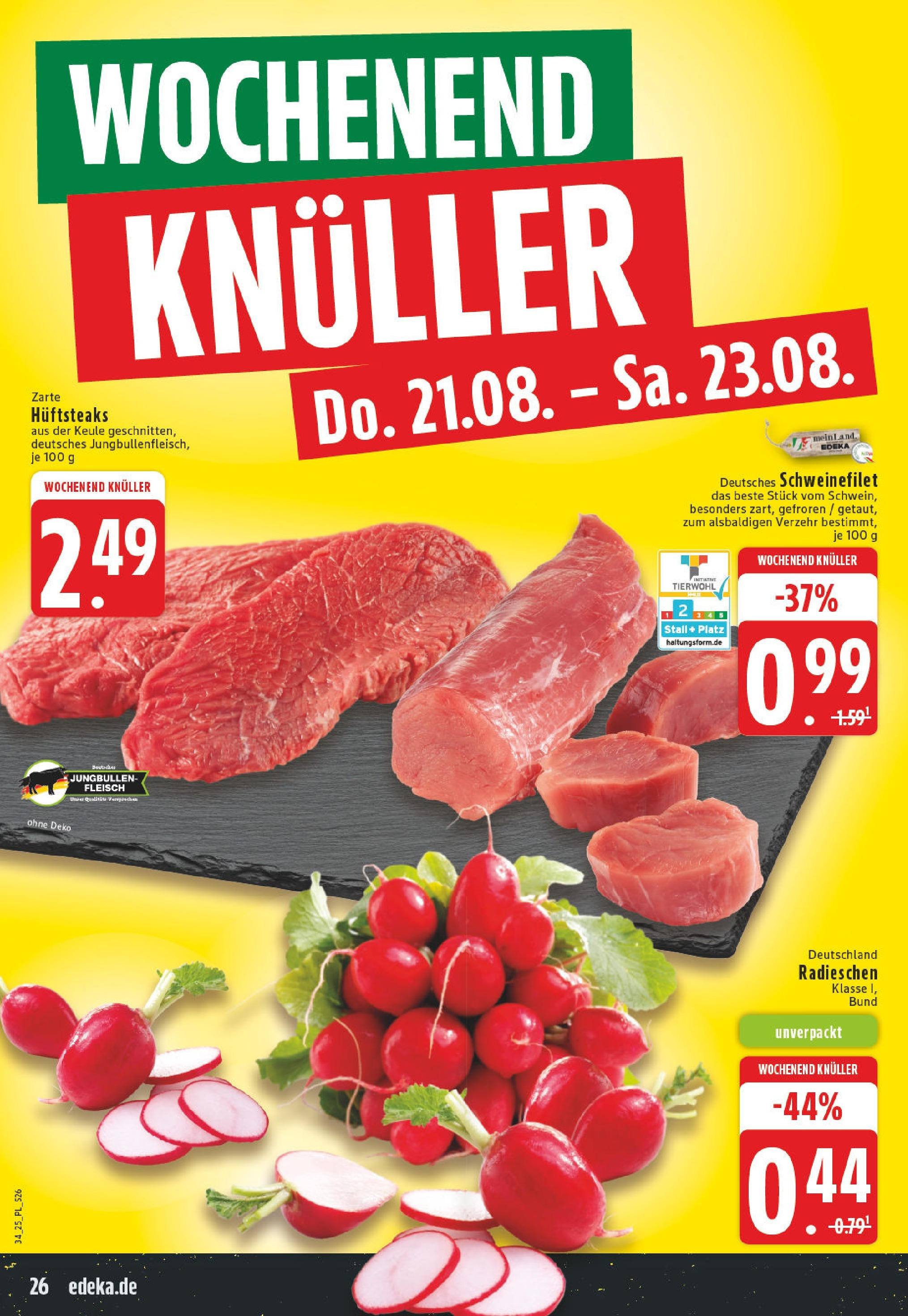 Edeka prospekt Bornheim (ab 17.08.2025) » Angebote Online | Seite: 26 | Produkte: Schweinefilet, Steak, Fleisch Edeka prospekt Bornheim (ab 17.08.2025) » Angebote Online | Seite: 26 | Produkte: Schweinefilet, Steak, Fleisch