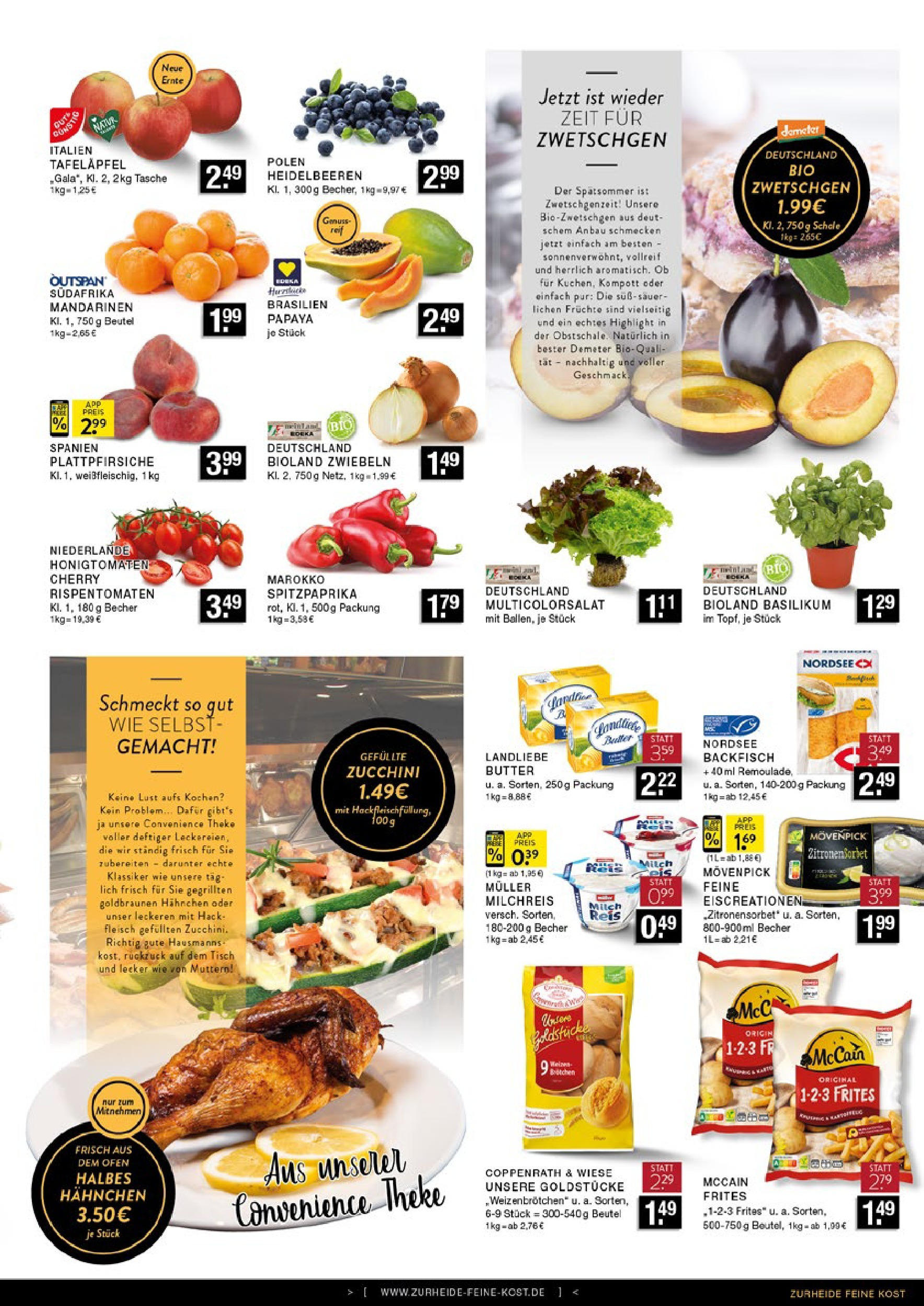 Edeka prospekt Bottrop	 (ab 17.08.2025) » Angebote Online | Seite: 5 | Produkte: Hahnchen, Milch, Zwetschgen, Reis