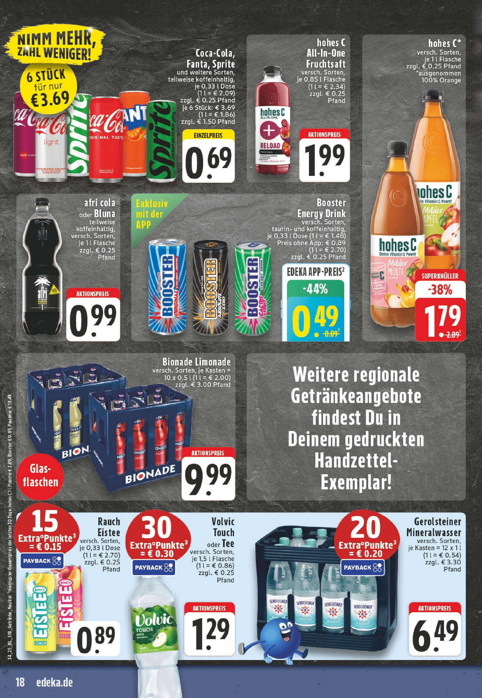 Edeka prospekt Winterberg-Zueschen	 (ab 17.08.2025) » Angebote Online | Seite: 18 | Produkte: Äpfel, Volvic, Fruchtsaft, Gerolsteiner