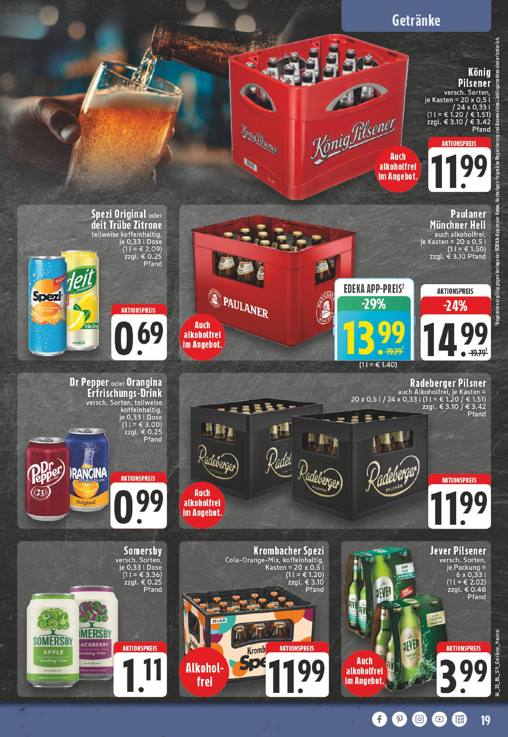 Edeka prospekt Winterberg-Zueschen	 (ab 17.08.2025) » Angebote Online | Seite: 19 | Produkte: Truhe, Zitrone, Jever, Radeberger pilsner