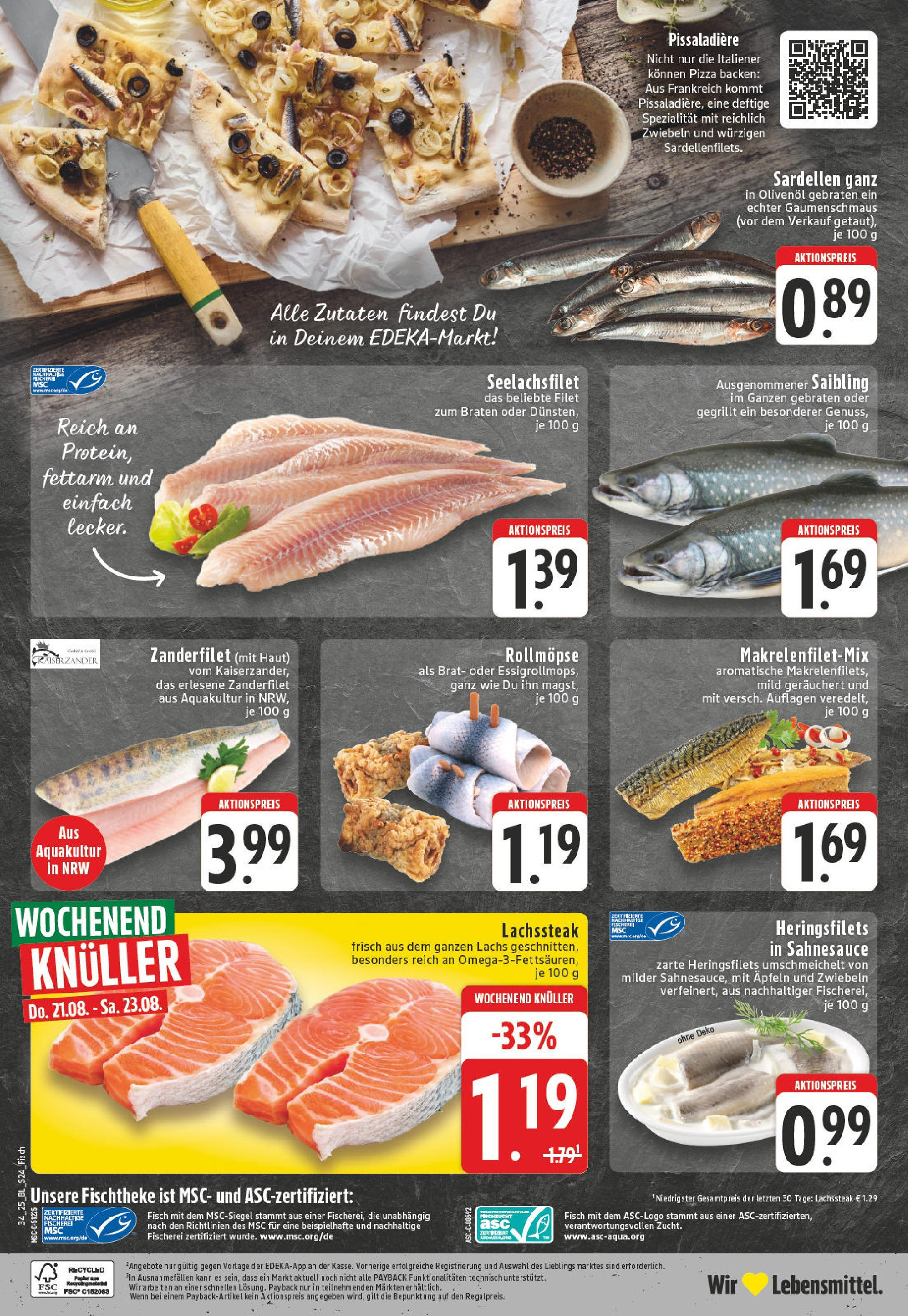 Edeka prospekt Bielefeld	 (ab 17.08.2025) » Angebote Online | Seite: 24 | Produkte: Olivenol, Fisch, Zwiebeln, Pizza