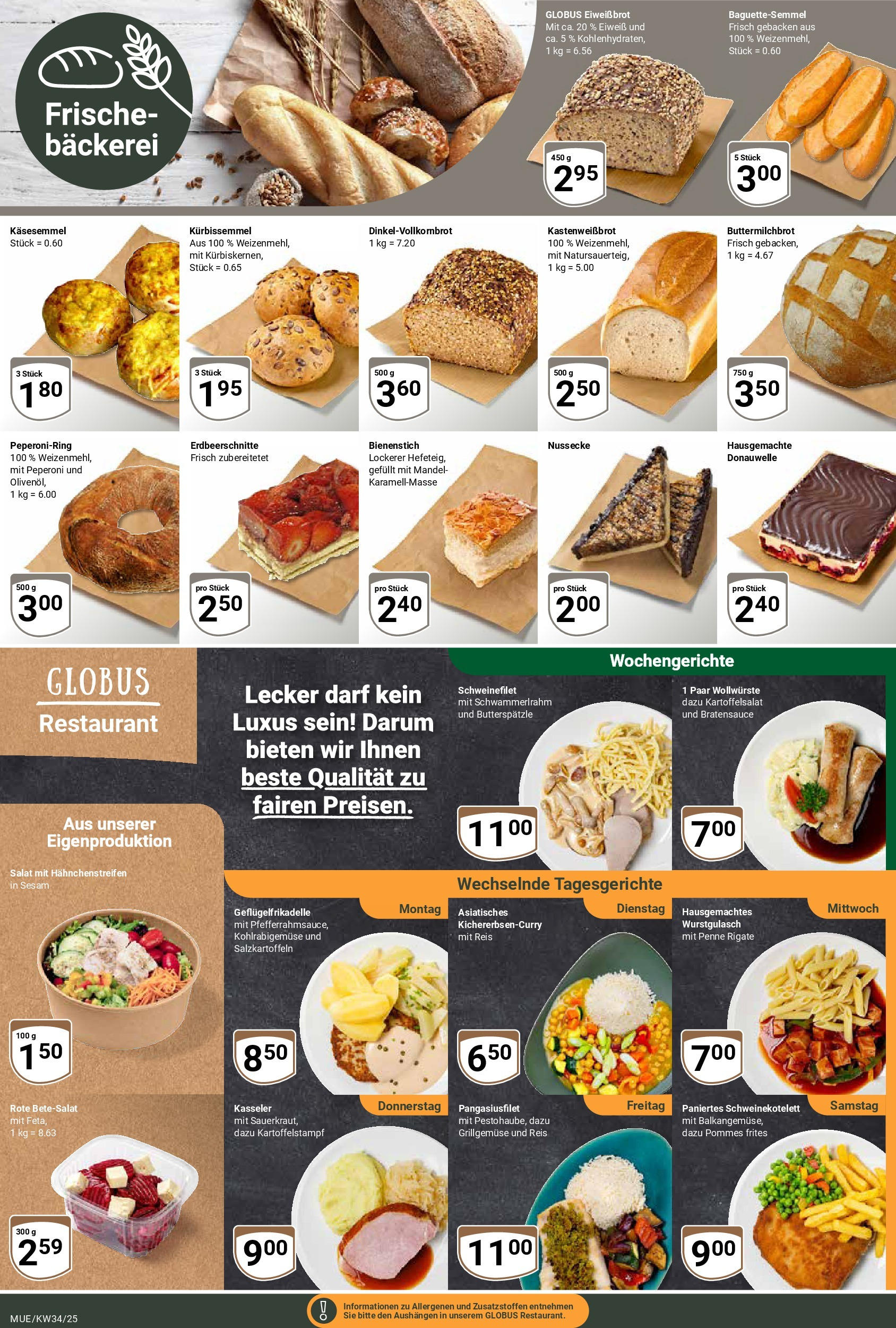 Globus prospekt Mühldorf	 (ab 17.08.2025) » Angebote online | Seite: 6 | Produkte: Bäckerei, Pommes, Pommes frites, Schweinefilet