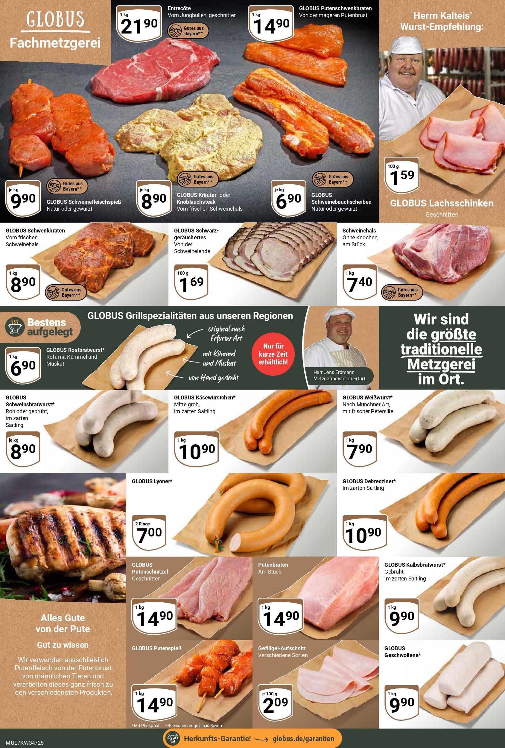 Globus prospekt Mühldorf	 (ab 17.08.2025) » Angebote online | Seite: 8 | Produkte: Pute, Entrecote, Putenschnitzel, Petersilie