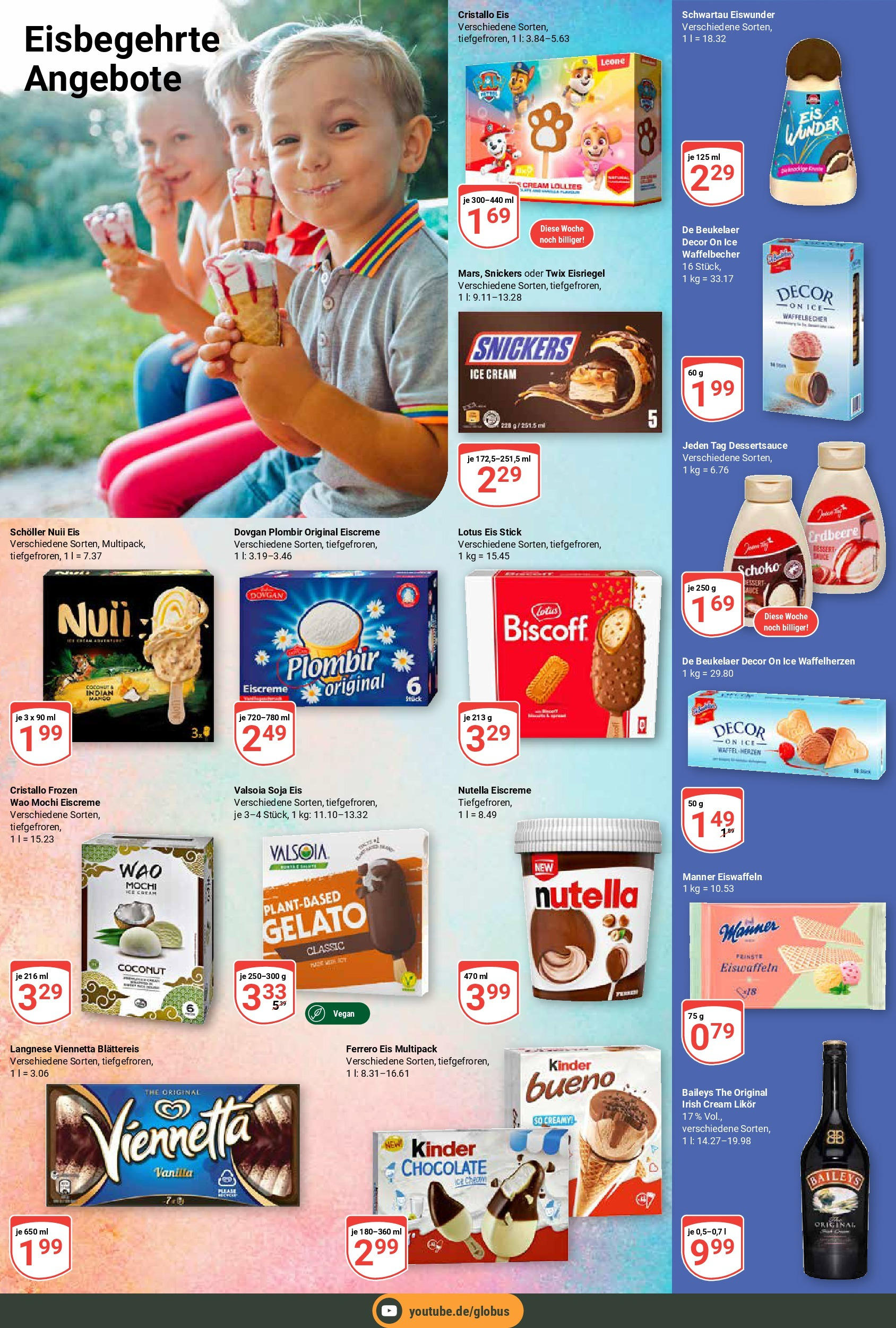 Globus prospekt Rüsselsheim	 (ab 17.08.2025) » Angebote online | Seite: 12 | Produkte: Snickers, Twix, Mango, Eis