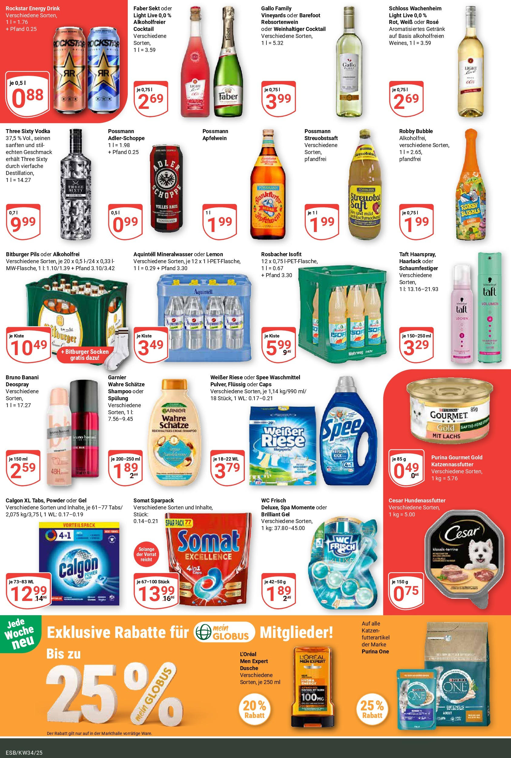 Globus prospekt Eschborn	 (ab 17.08.2025) » Angebote online | Seite: 4 | Produkte: Dusche, Mineralwasser, Spee, Deospray