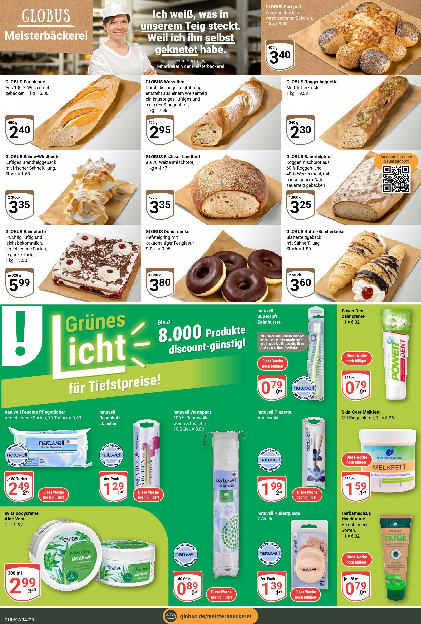 Globus prospekt Duisburg	 (ab 17.08.2025) » Angebote online | Seite: 10 | Produkte: Wattepads, Creme, Zahnbürste, Pinzette