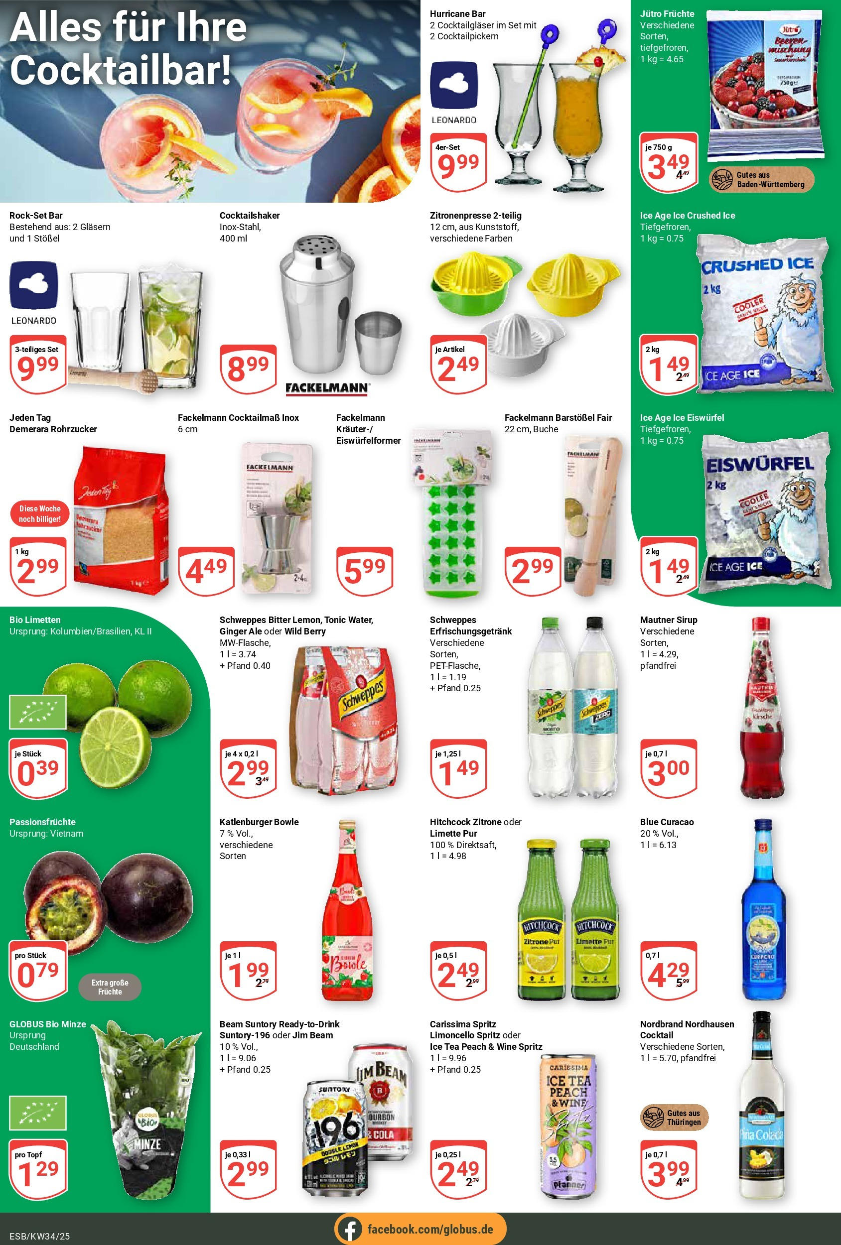 Globus prospekt Eschborn	 (ab 17.08.2025) » Angebote online | Seite: 15 | Produkte: Limetten, Sirup, Schweppes, Zitrone